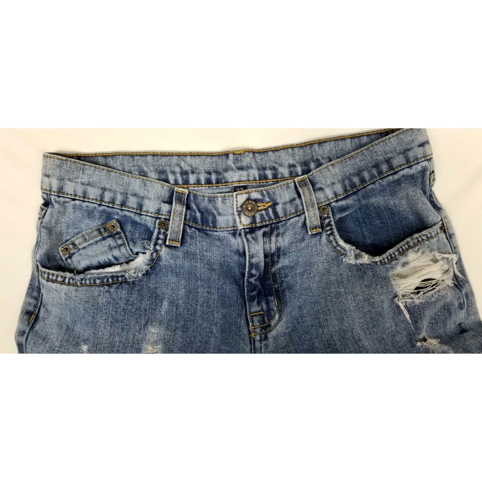 Vintage CARMAR Womens Jeans Blue 27 Ripped Straight Cotton USA Denim, Size 27, Regular, Blue, Women, Jeans, Straight, USA, Carmar Size 27" / US 4 / IT 40 - 5 Thumbnail
