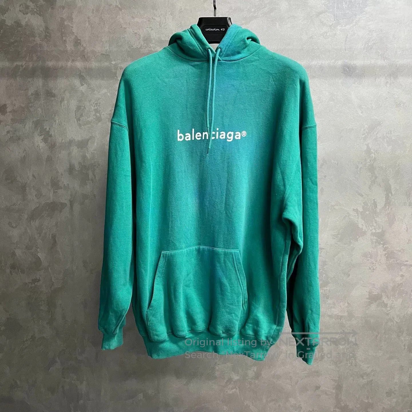 Balenciaga Blue Logo Hoodie XS.