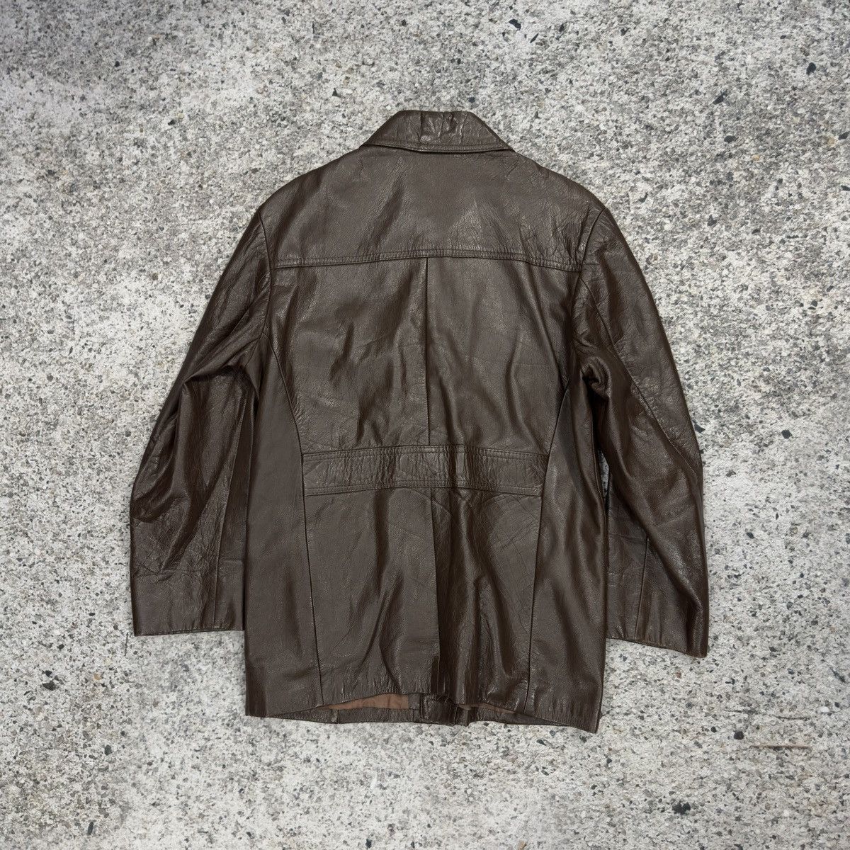 Vintage 70s Claybrooke Cowhide Brown Leather Mod Style Jacket Size US L / EU 52-54 / 3 - 2 Thumbnail