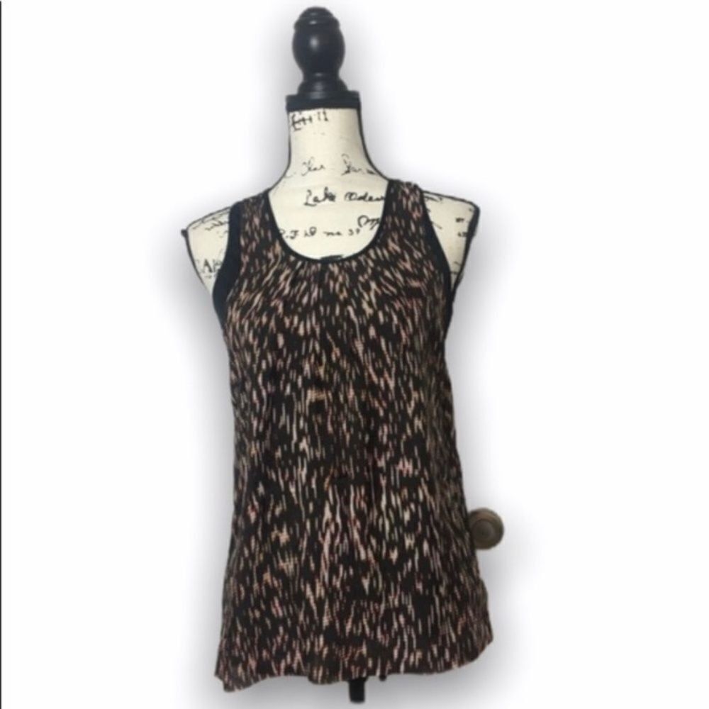Theory Theory Silk Racerback Tank Top Women’s Size Small Black Abst Size S / US 4 / IT 40 - 1 Thumbnail