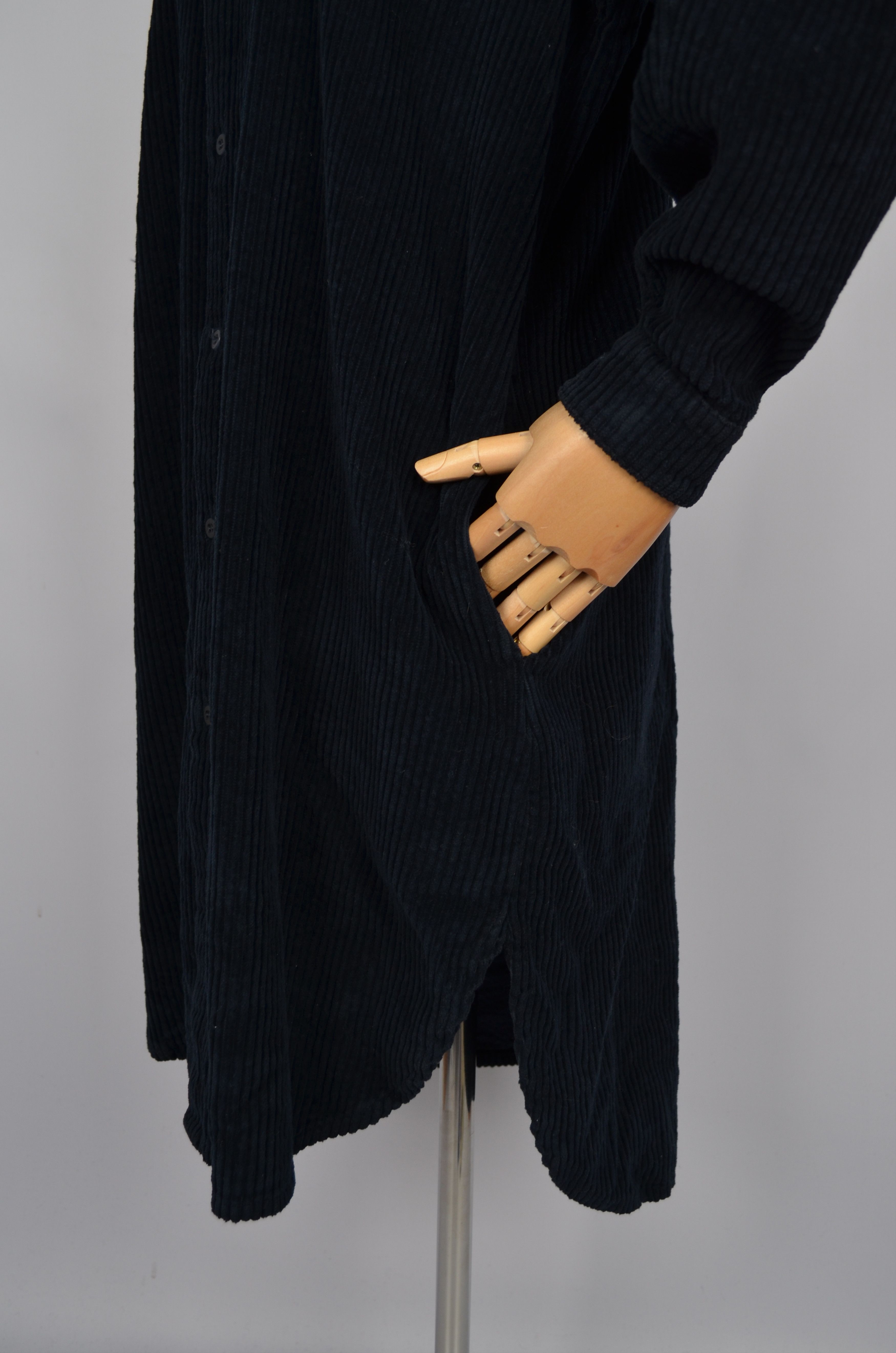 Designer Labo.Art Navy Corduroy Long Shirt Pockets Size 1/S Italy Size S / US 4 / IT 40 - 5 Thumbnail