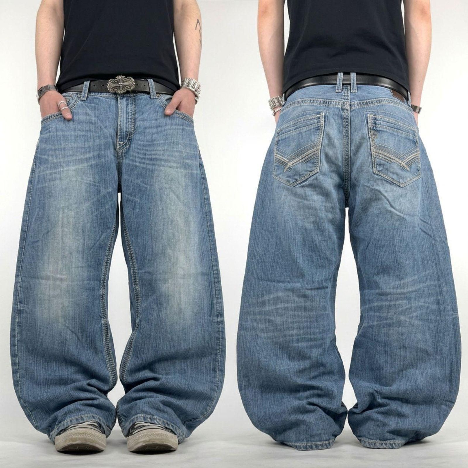BKE × Japanese Brand × Vintage Vintage y2k rare cyber grunge baggy wide leg archive jeans Size US 36 / EU 52 - 1 Thumbnail