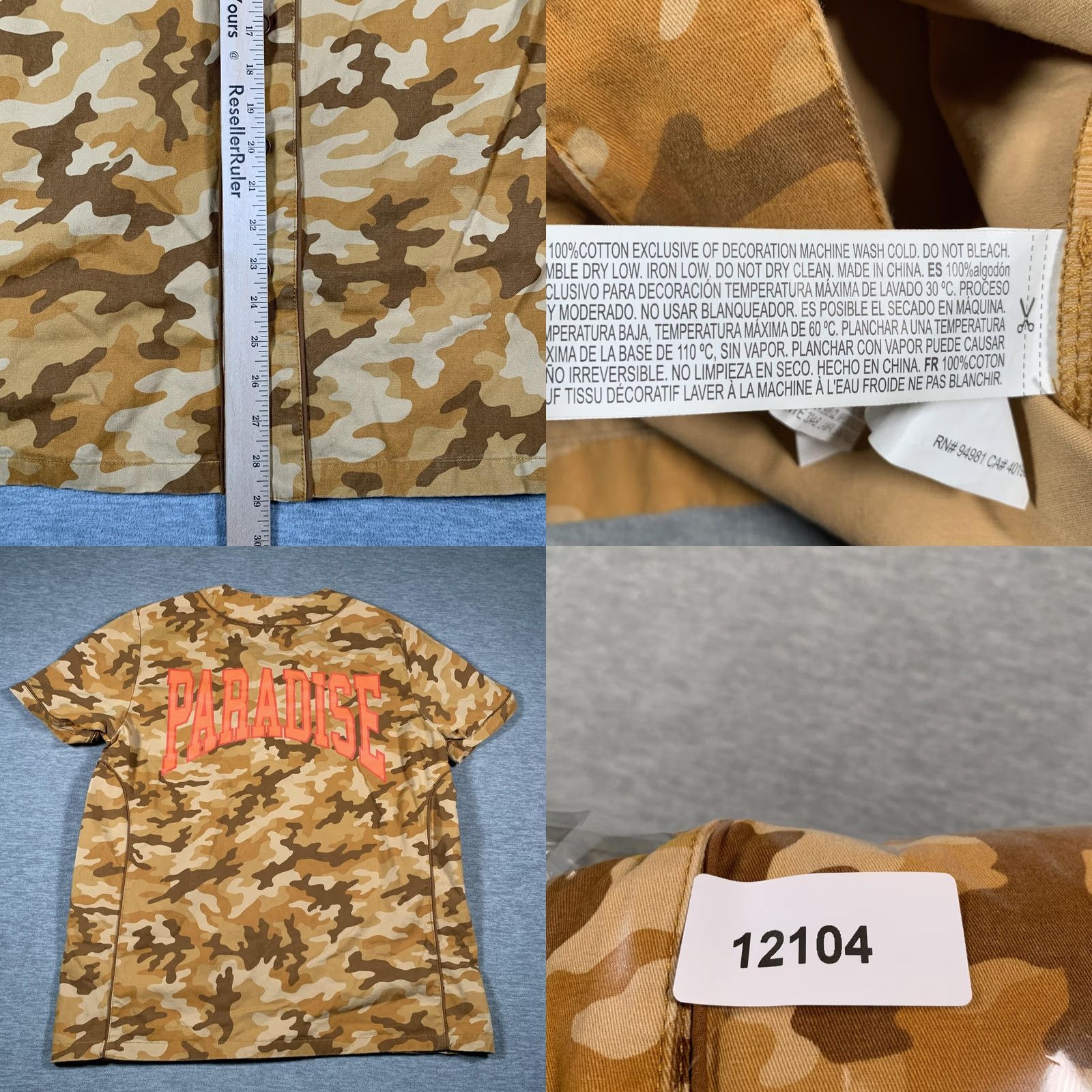 Forever 21 FOREVER 21 Shirt Mens M Brown Camo Baseball Jersey Button Front Paradise Size US M / EU 48-50 / 2 - 8 Thumbnail