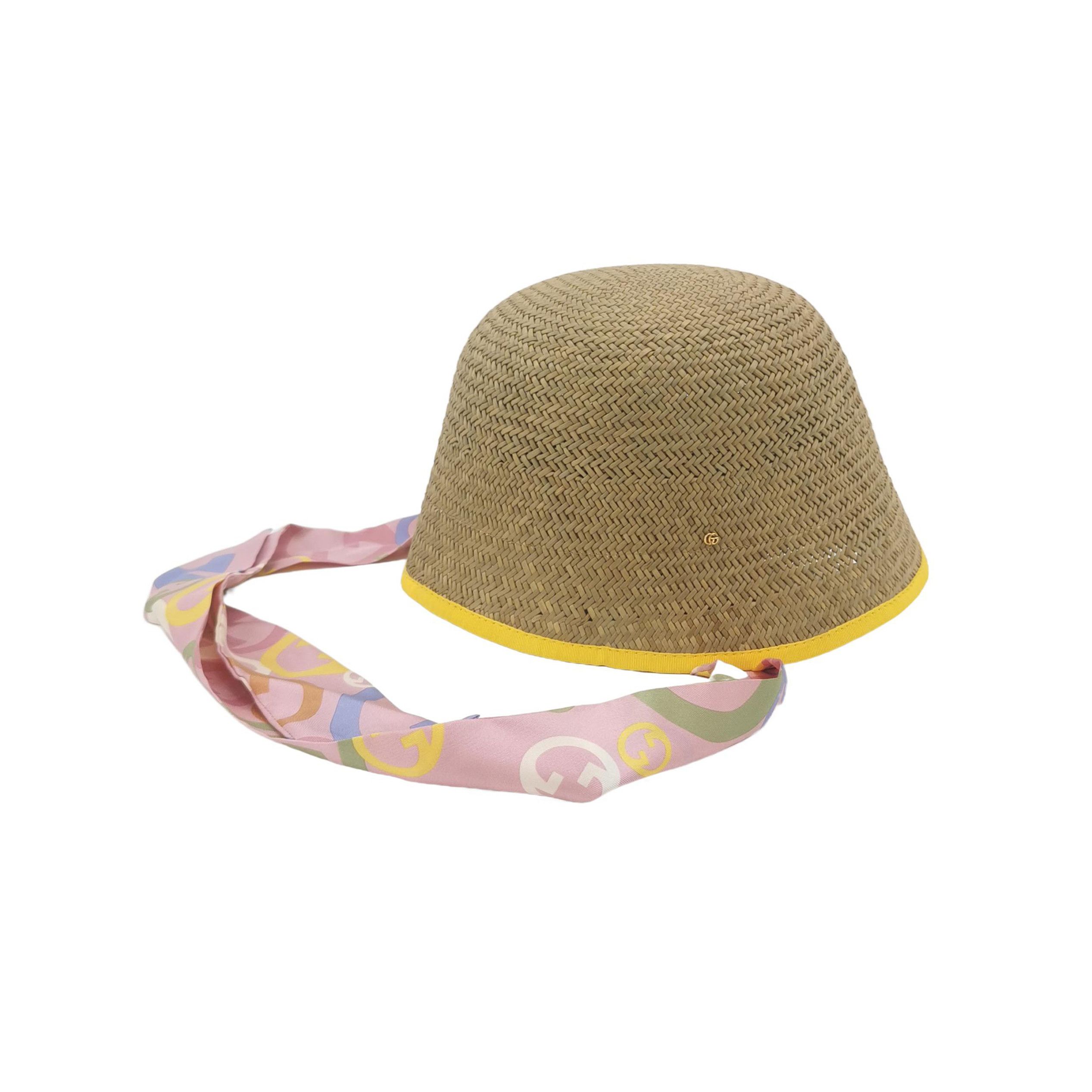 Gucci Gucci Logo Ribbon Straw Hat Size L Size ONE SIZE - 1 Thumbnail