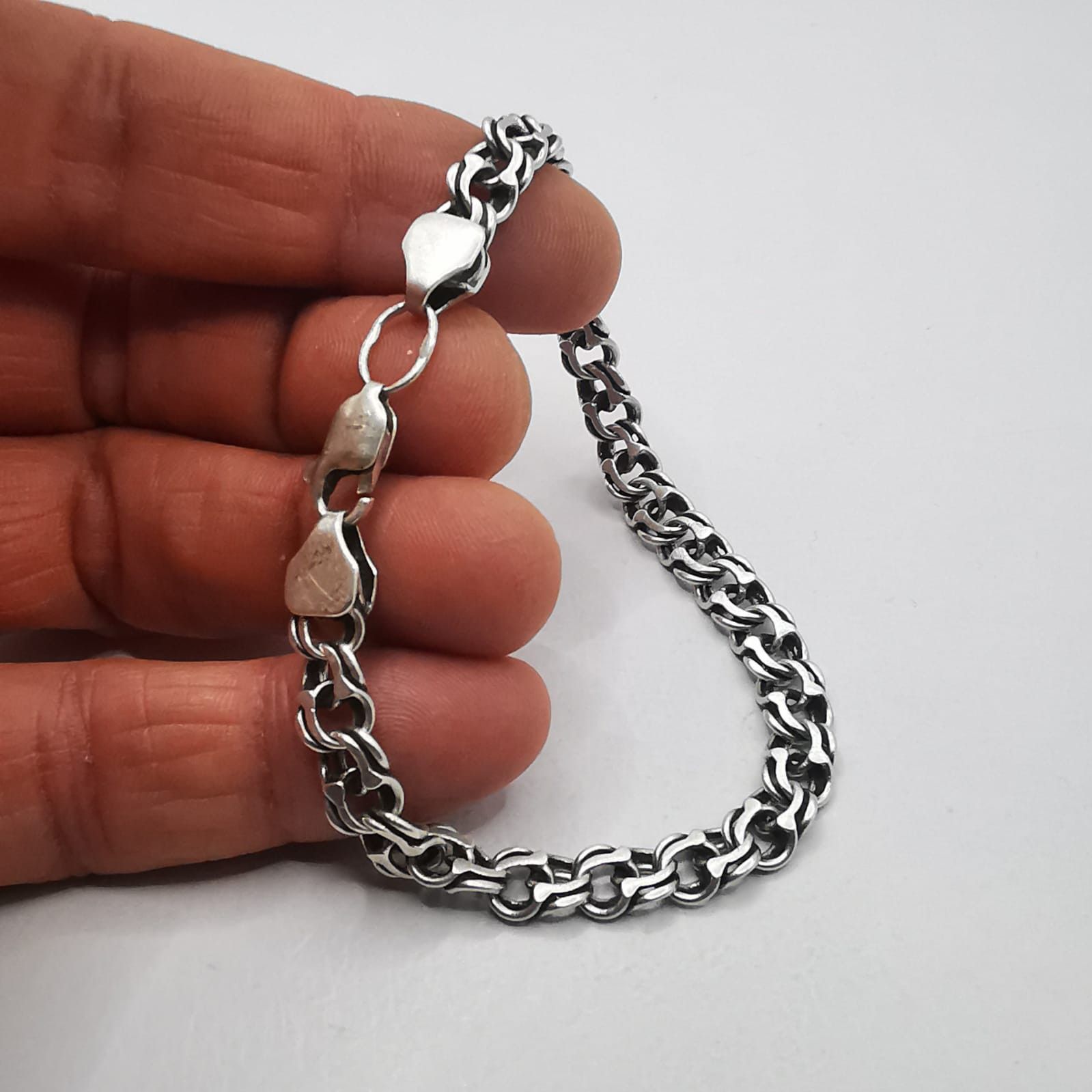 Sterling Silver × Vintage Vintage Bracelet Jewelry,925 Sterling Silver,Handmade 13,09g Size ONE SIZE - 7 Thumbnail