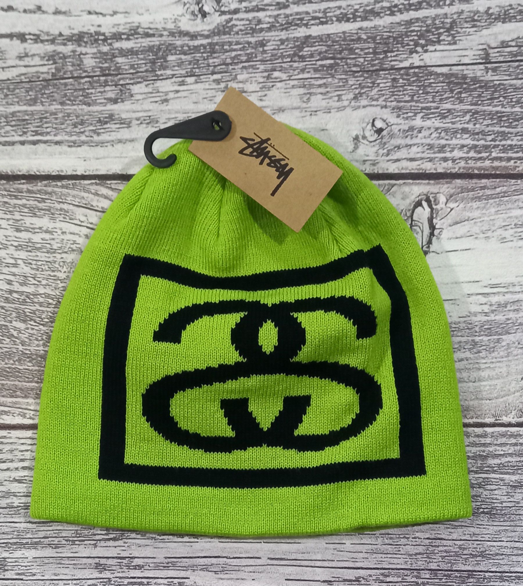 Vintage Stussy Ss Link Skull Cap Lime | Grailed