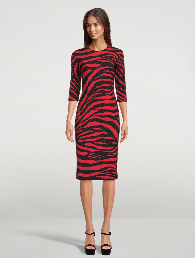 Dolce & Gabbana o1y0825 Midi Dress in Red/Black Size S / US 4 / IT 40 - 2 Thumbnail