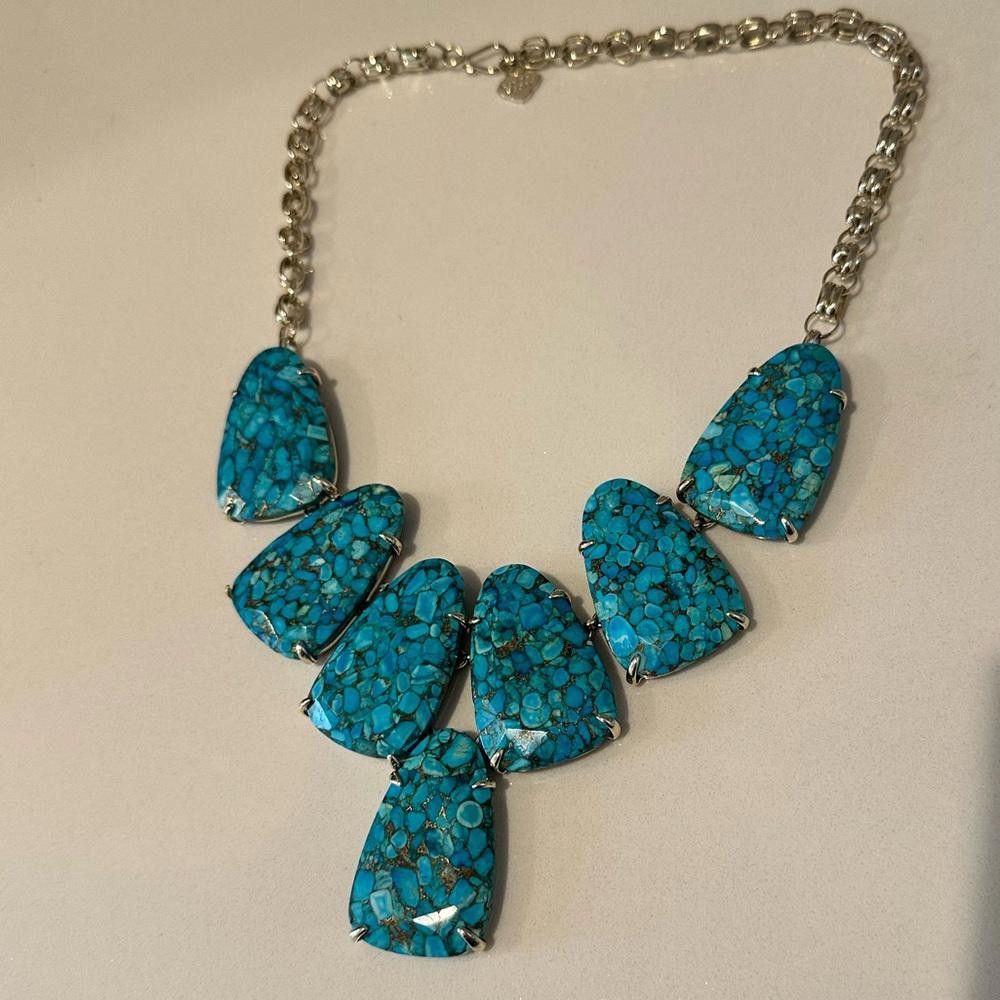 Kendra Scott Kendra Scott Harlow Bronze Veined Turquoise Necklace RARE Size ONE SIZE - 2 Thumbnail