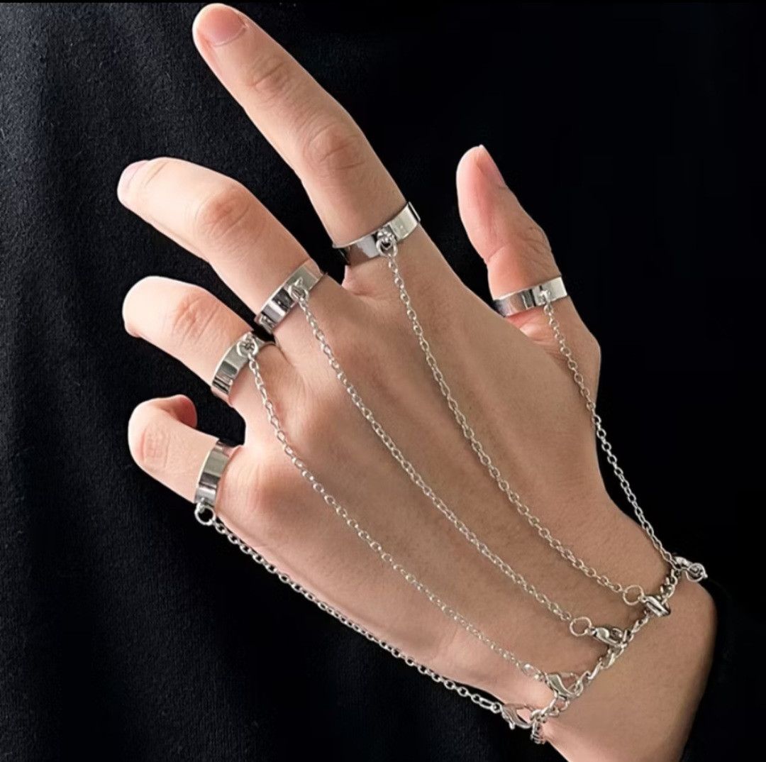 Japanese Brand Metal punk rock n roll chain ring Size ONE SIZE - 2 Thumbnail