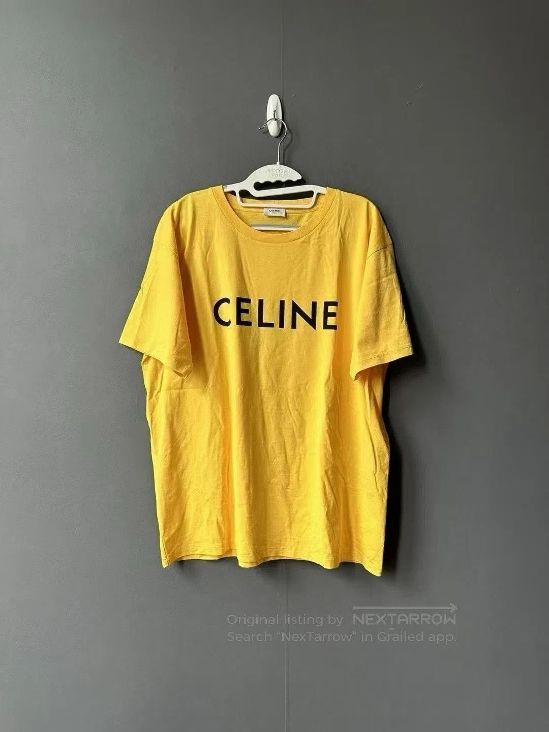 Celine CELINE Yellow Logo Short Sleeve| Size US L / EU 52-54 / 3 - 1 Thumbnail