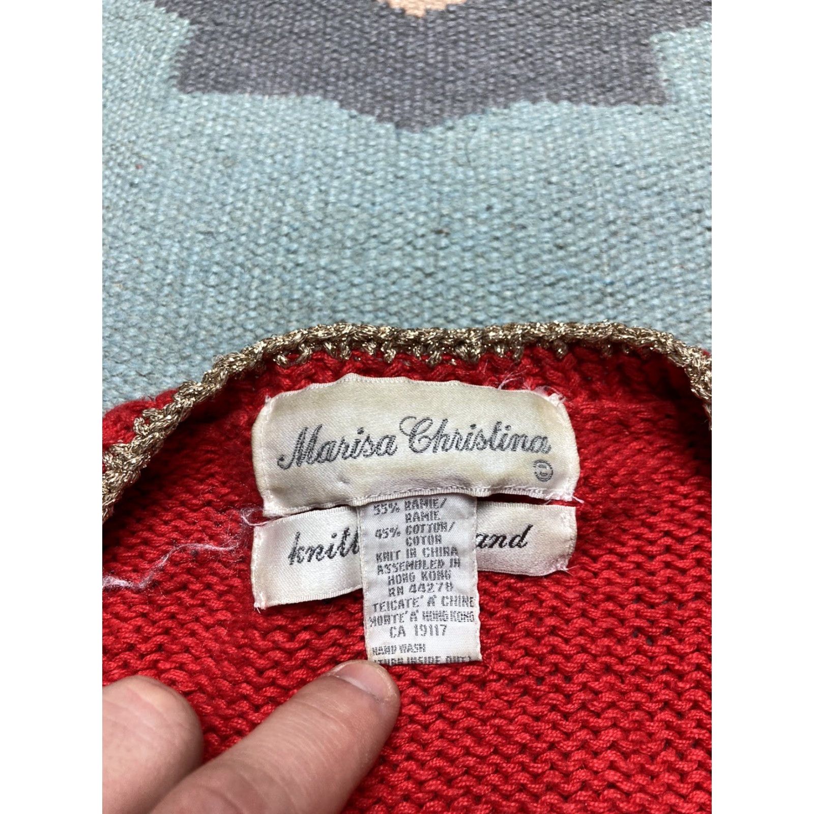 Vintage VINTAGE Marisa Christina sweater Christmas ramie teddy bear large Cardigan Women L Red Knit Size L / US 10 / IT 46 - 5 Thumbnail