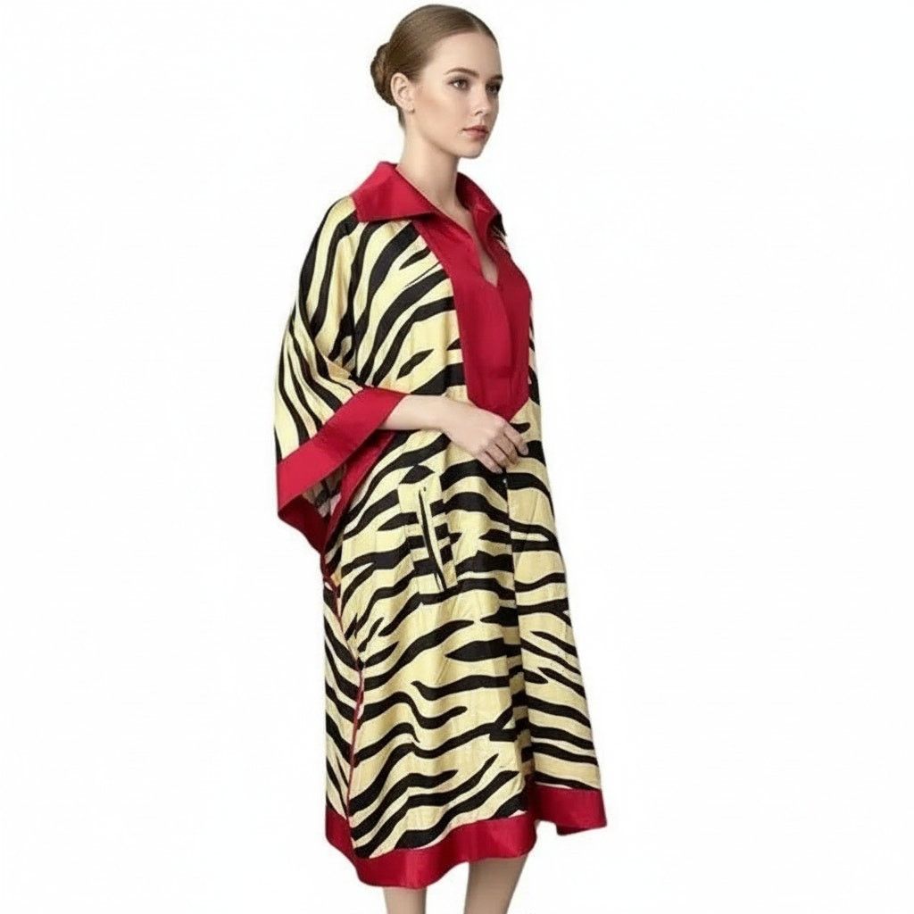 Gucci Gucci Red Striped 100% Silk Loungewear Dress, S/IT40 Size S / US 4 / IT 40 - 5 Thumbnail