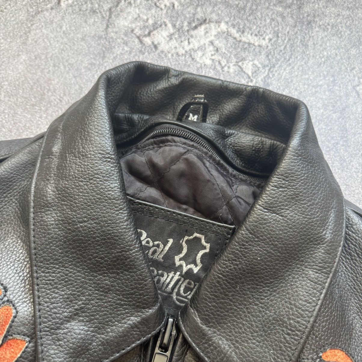 Vintage Fringe Rose Leather Jacket Size US M / EU 48-50 / 2 - 7 Thumbnail
