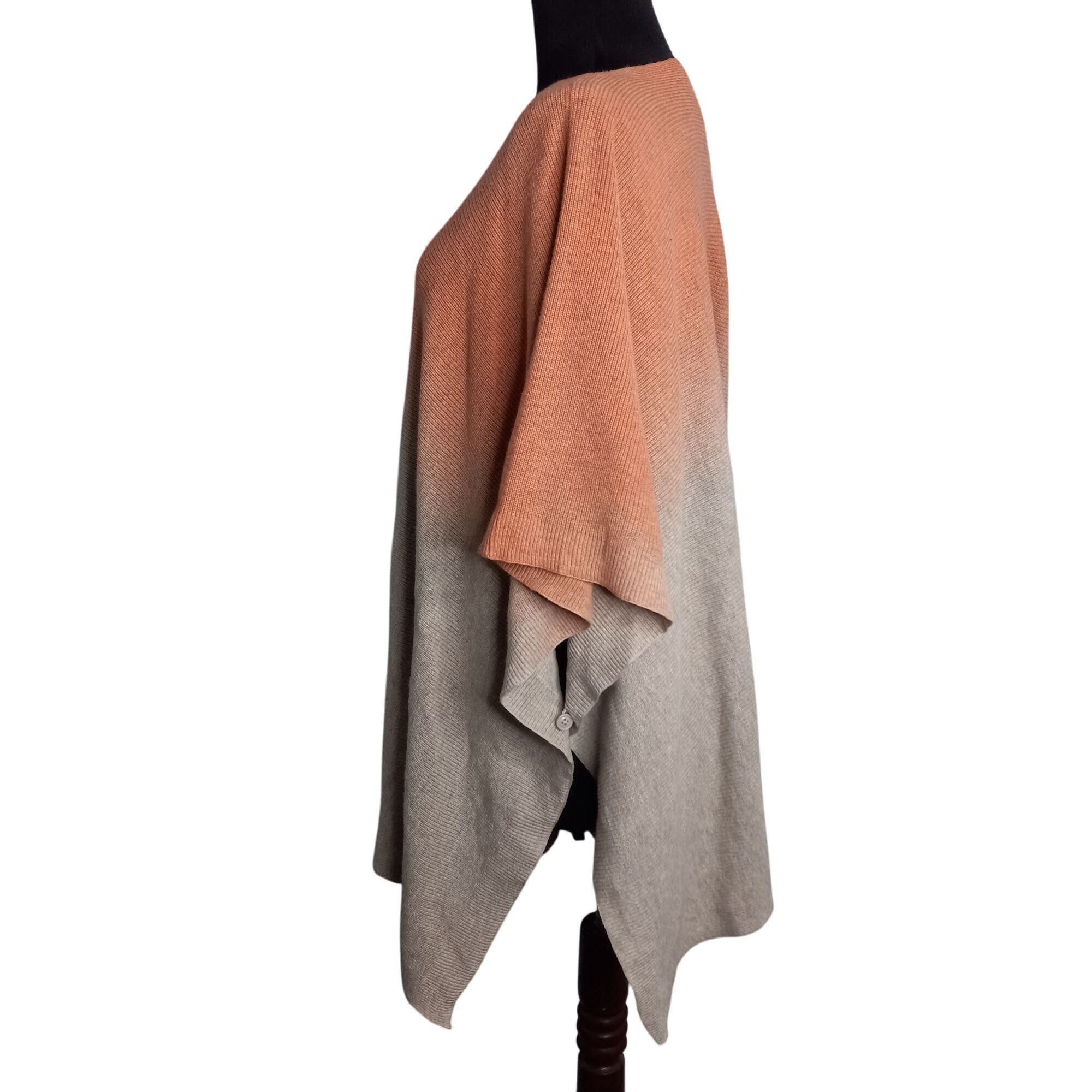J. Jill Purejill J Jill One Size Poncho Ombré Knit Cape Soft Gradien Size ONE SIZE - 3 Thumbnail