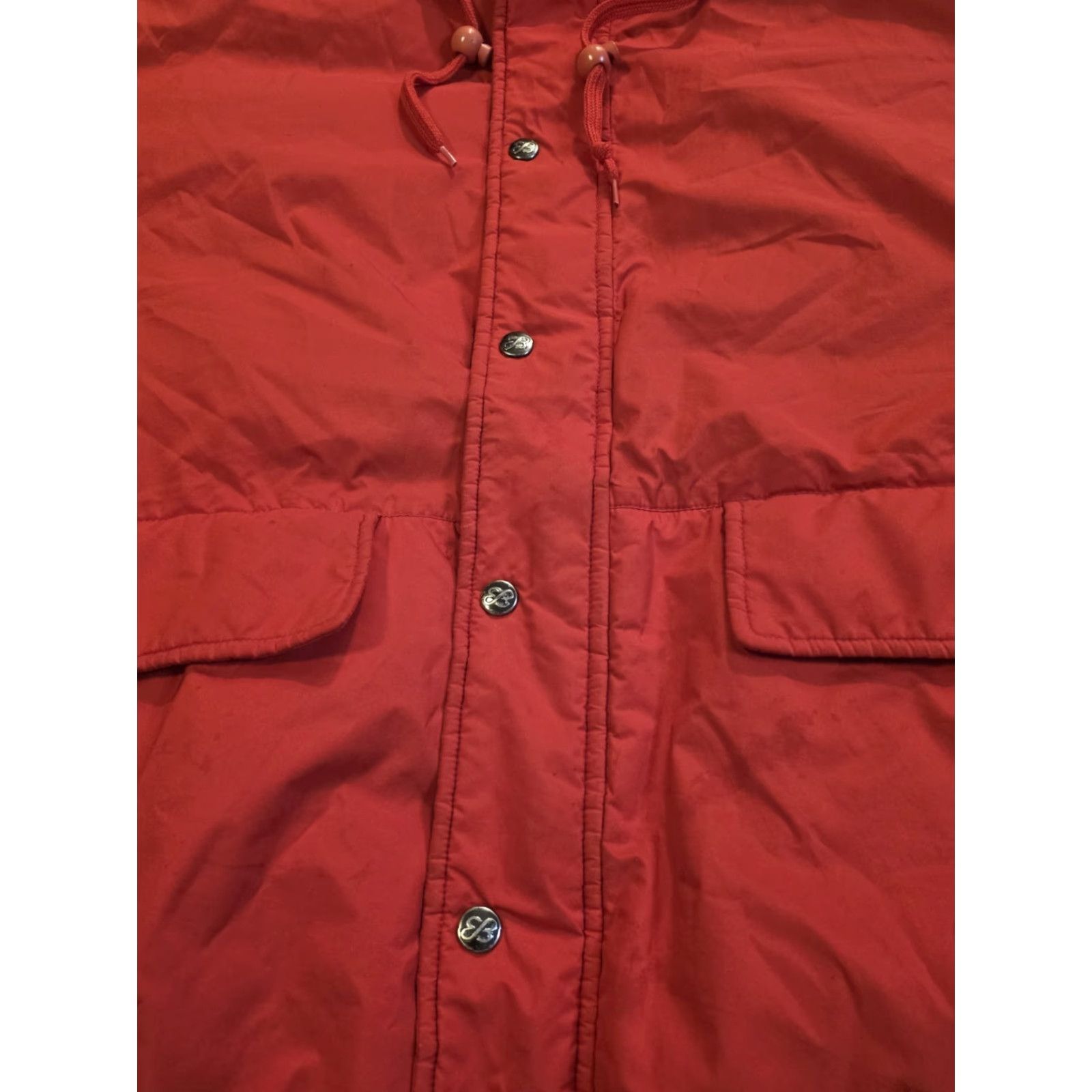 Eddie Bauer VINTAGE Eddie Bauer Jacket Bomber Mens XL Red Down Hooded Nylon Quilted Mid-Length 80s 90s Outdoor Winter Fall Spring Size US XL / EU 56 / 4 - 5 Thumbnail