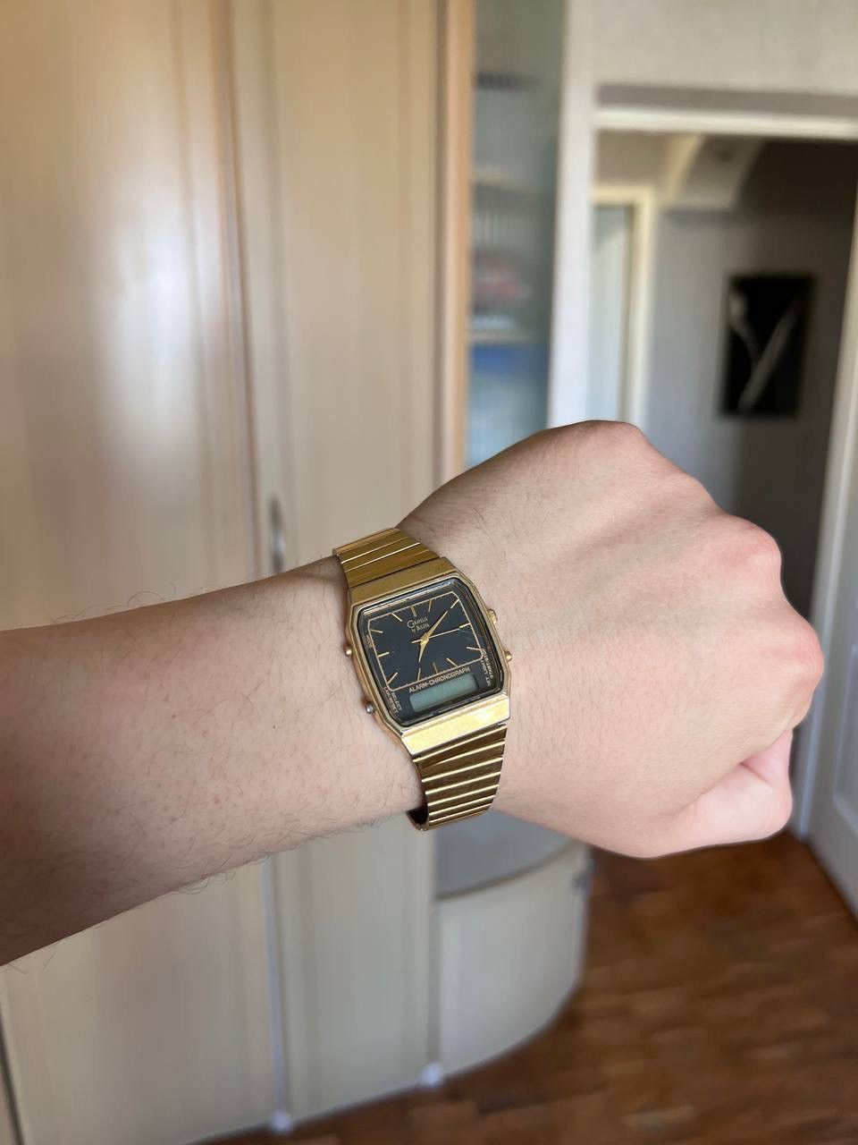 Bulova 90s Vintage BULOVA Watch Japan watches Futuristic Bracelet Size ONE SIZE - 6 Thumbnail