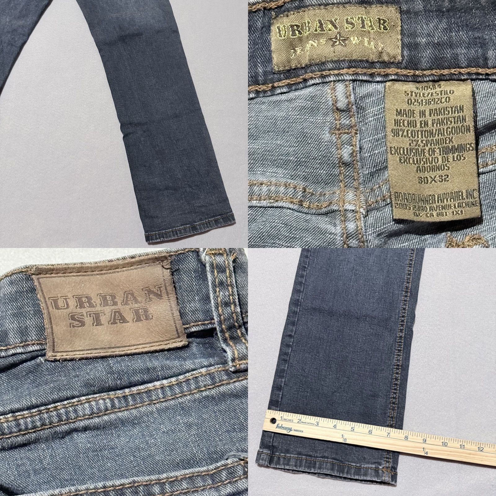 Vintage Urban Star Jeans Men Blue Denim Stretch Classic Straight Zip Fly 30x32 Size US 30 / EU 46 - 8 Thumbnail