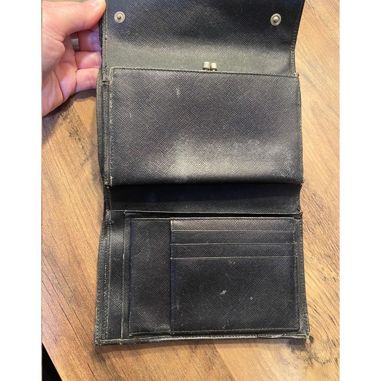 Prada PRADA Compact Wallet Nero Saffiano Triangle Size ONE SIZE - 6 Thumbnail