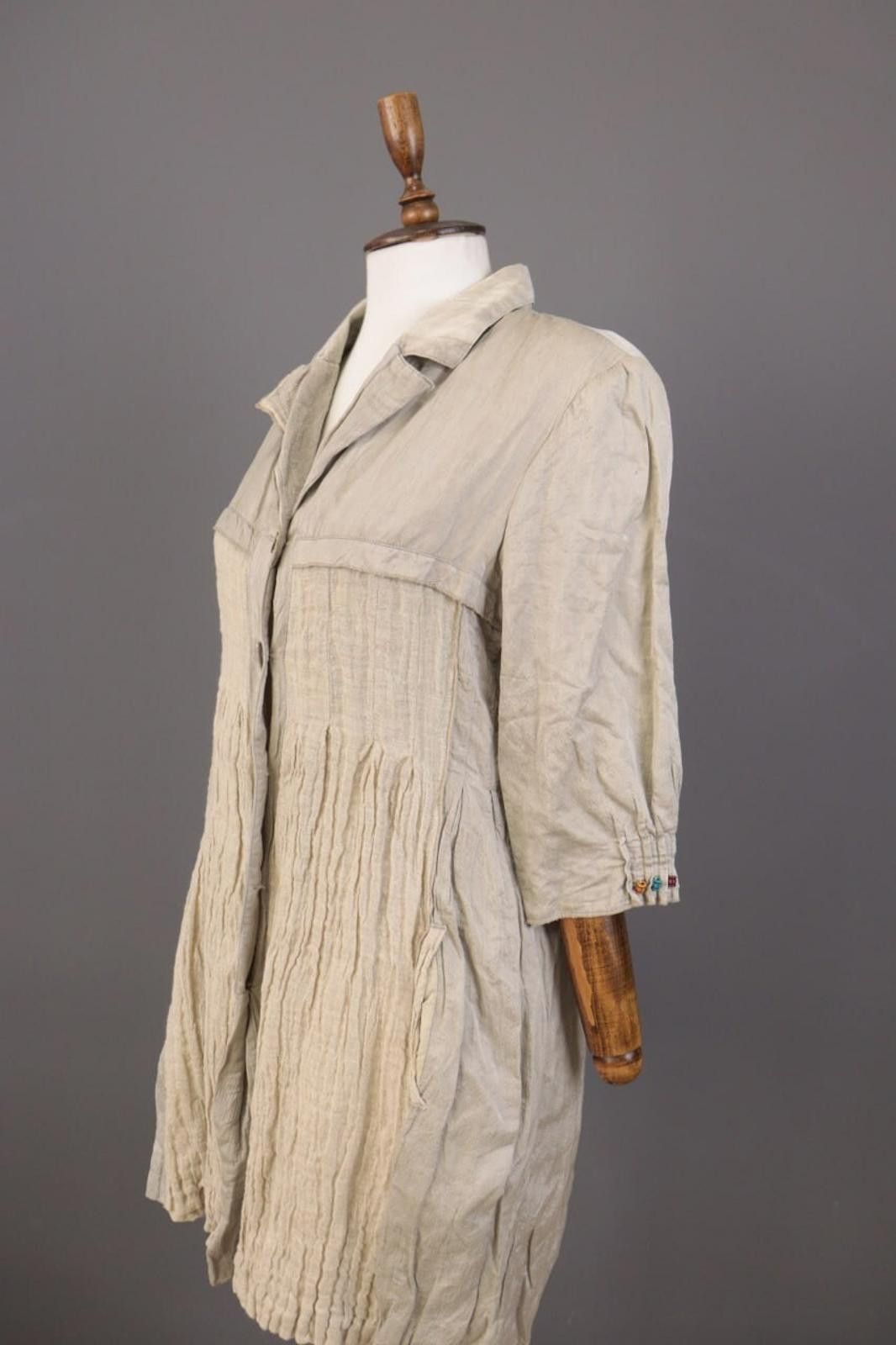 Designer Aventures des Toiles Beige 3/4 Sleeve A-Line Dress 36 Size M / US 6-8 / IT 42-44 - 8 Thumbnail
