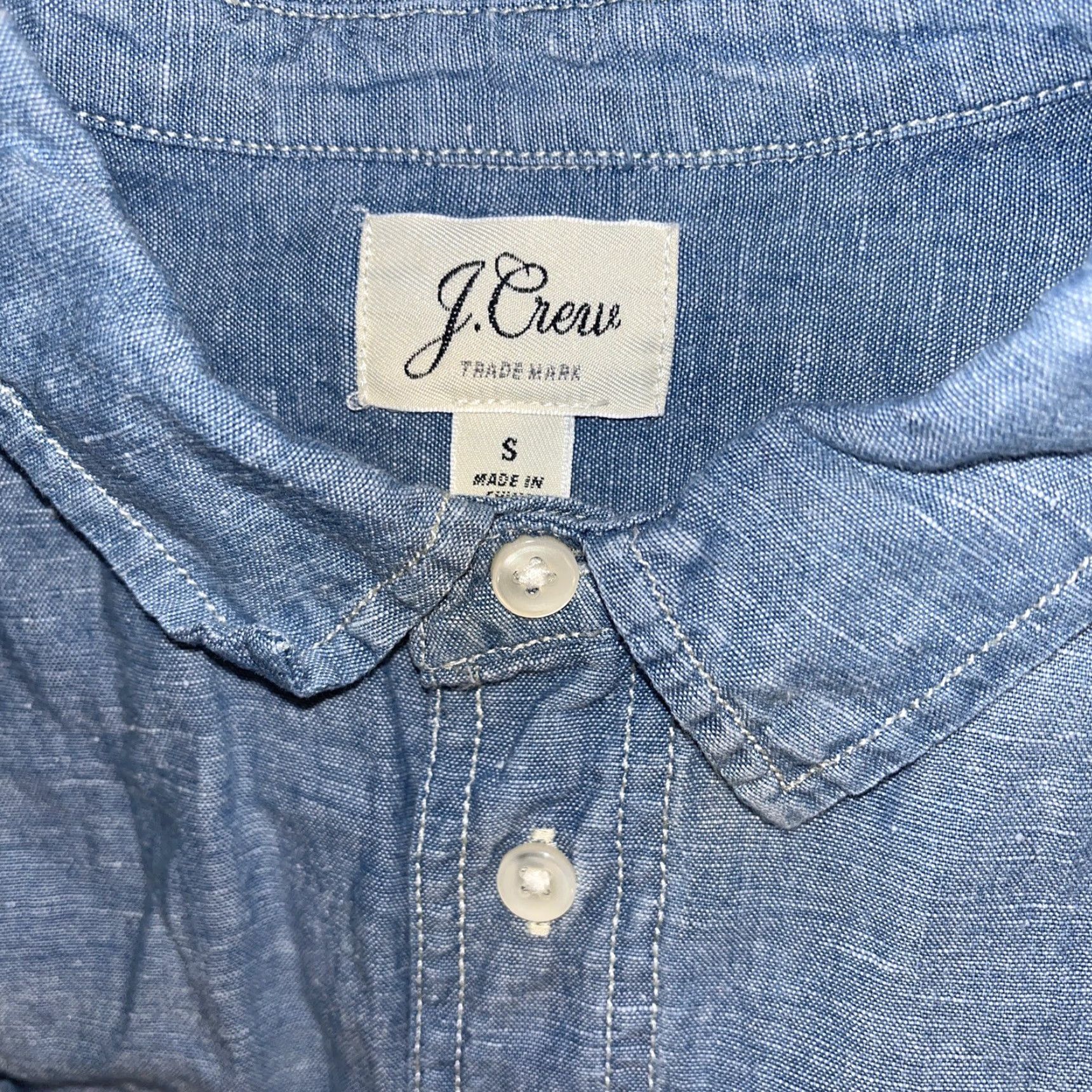 J.Crew J.CREW Vintage Light Blue Cotton Linen Button-Up Shirt Women’s Regular Size S Long Sleeve Size S / US 4 / IT 40 - 2 Thumbnail