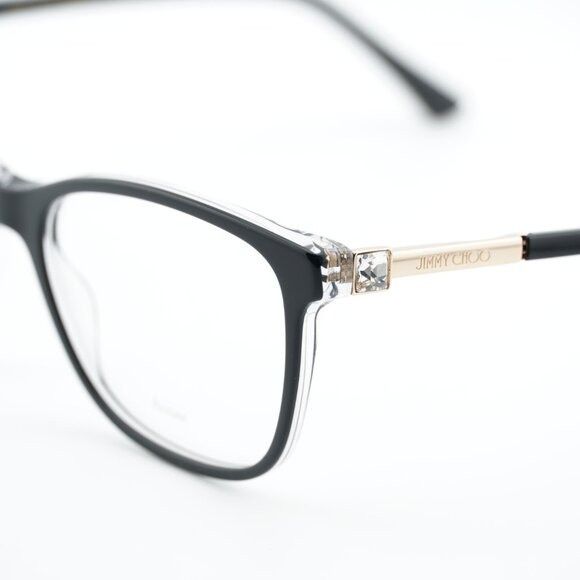 Jimmy Choo Jimmy Choo JC274 07C5 00 Eyeglasses Black/Crystal/Gold 53mm Size ONE SIZE - 7 Thumbnail