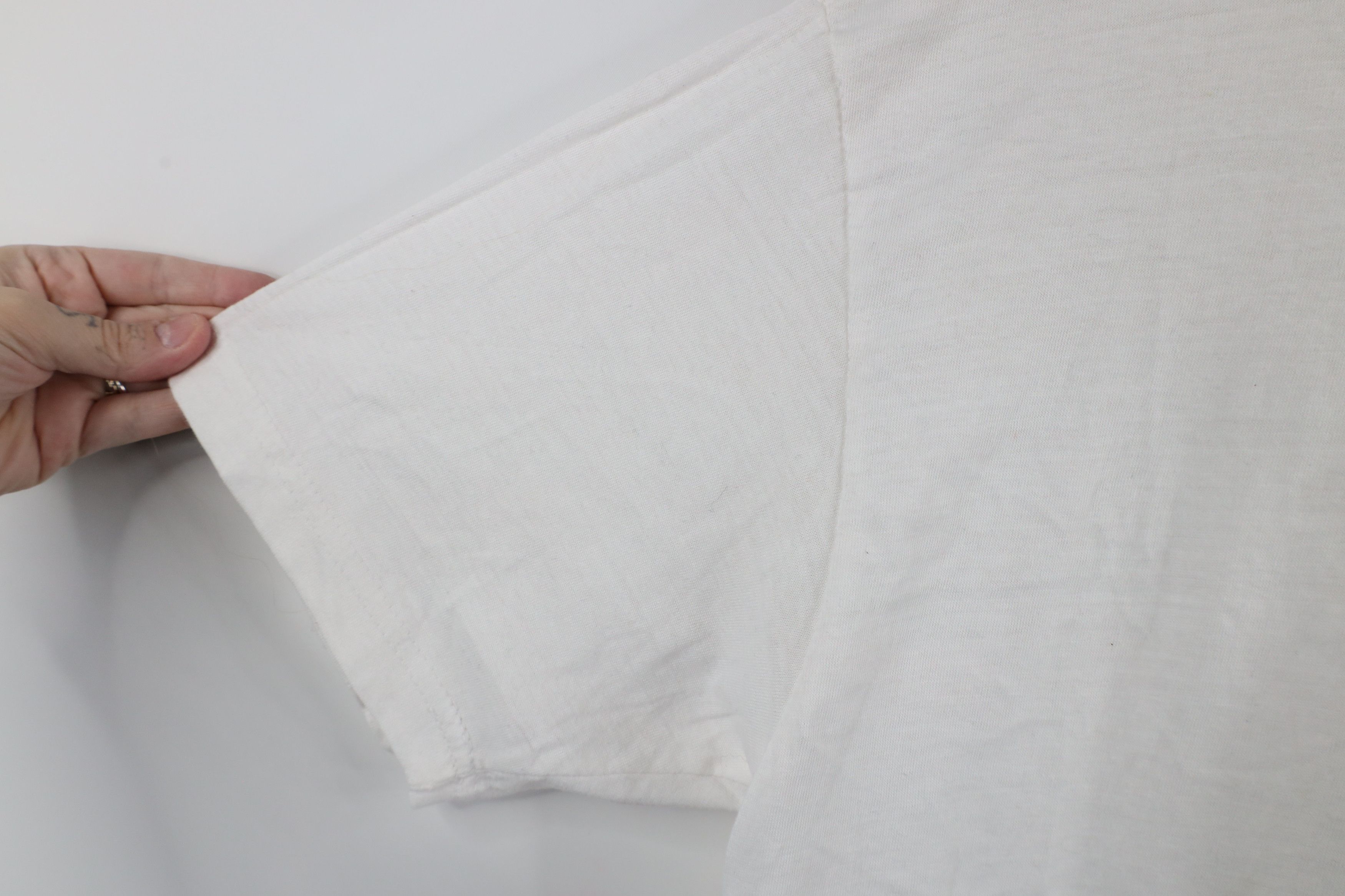 Vintage Vintage 90s Streetwear Sheer Short Sleeve T-Shirt White Size US M / EU 48-50 / 2 - 5 Thumbnail