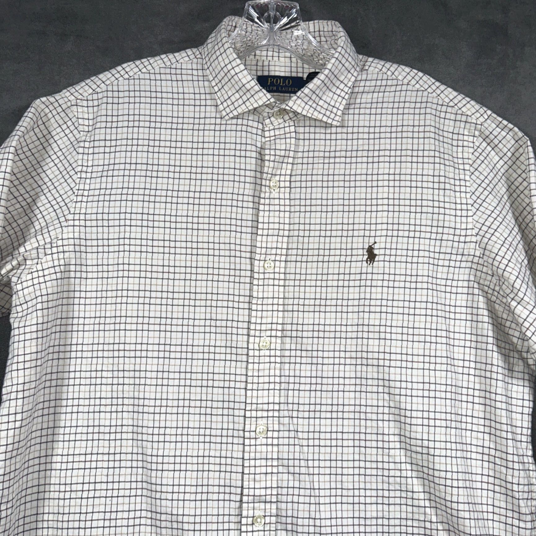 Polo Ralph Lauren Polo Ralph Lauren Shirt Mens L Ivory Brown Check Long Sleeve Button Up Size US L / EU 52-54 / 3 - 2 Thumbnail