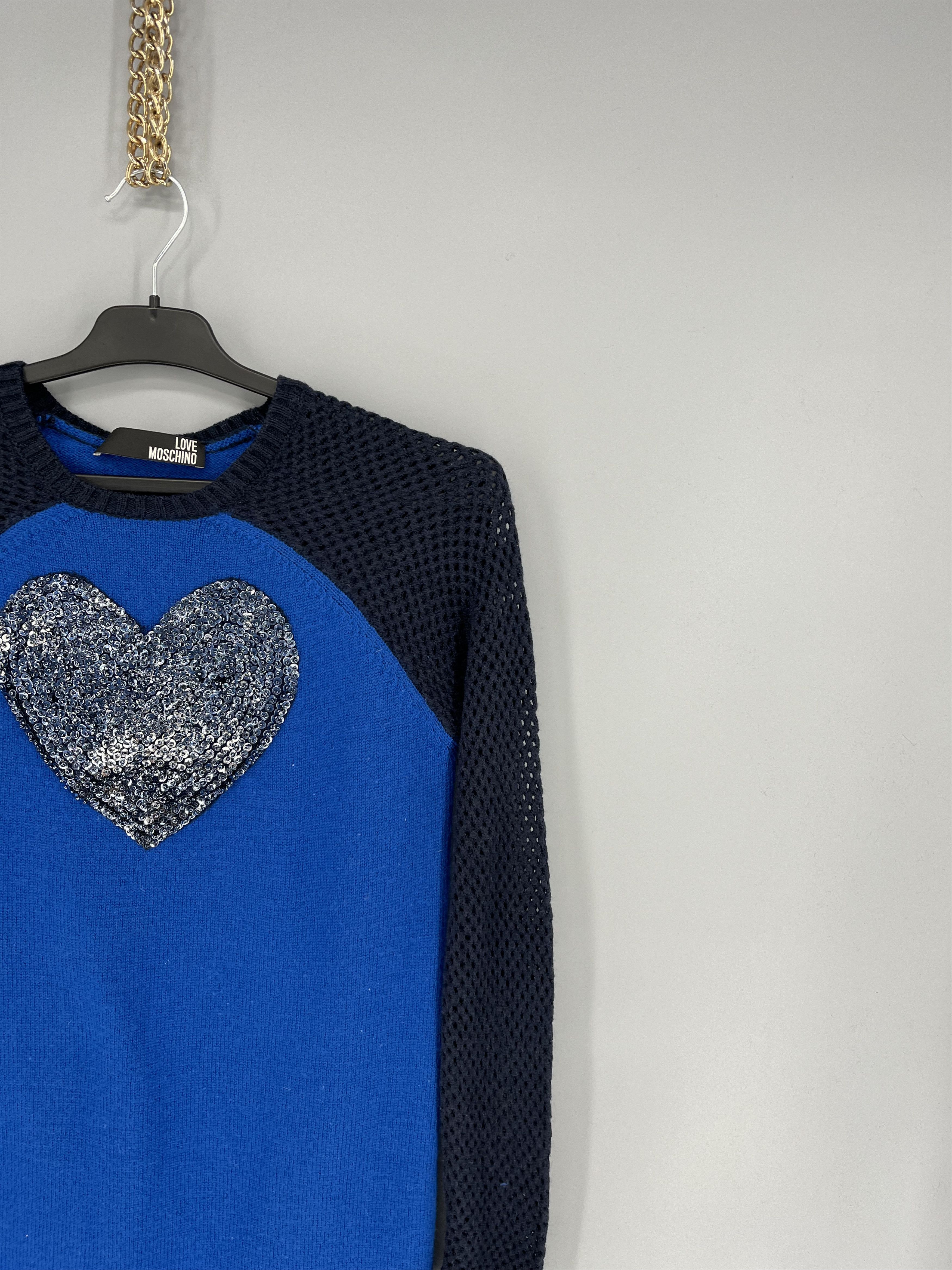 Moschino Moschino Wool Mini Dress Central Heart Logo Size S / US 4 / IT 40 - 5 Thumbnail