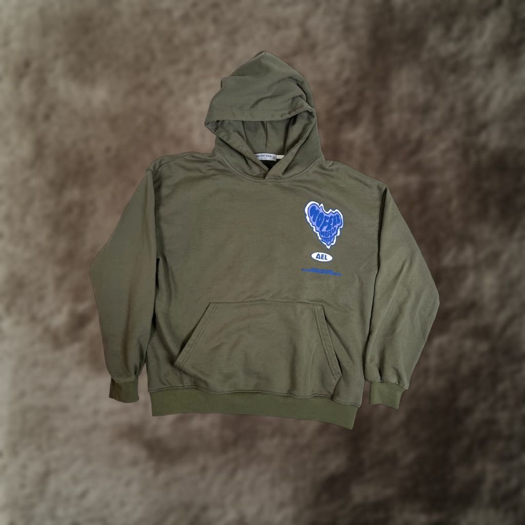 Vintage Aelfric Eden Hoodie Mens Large Green MOFEAR Heart Graphic Pullover Sweatshirt Size US L / EU 52-54 / 3 - 1 Thumbnail