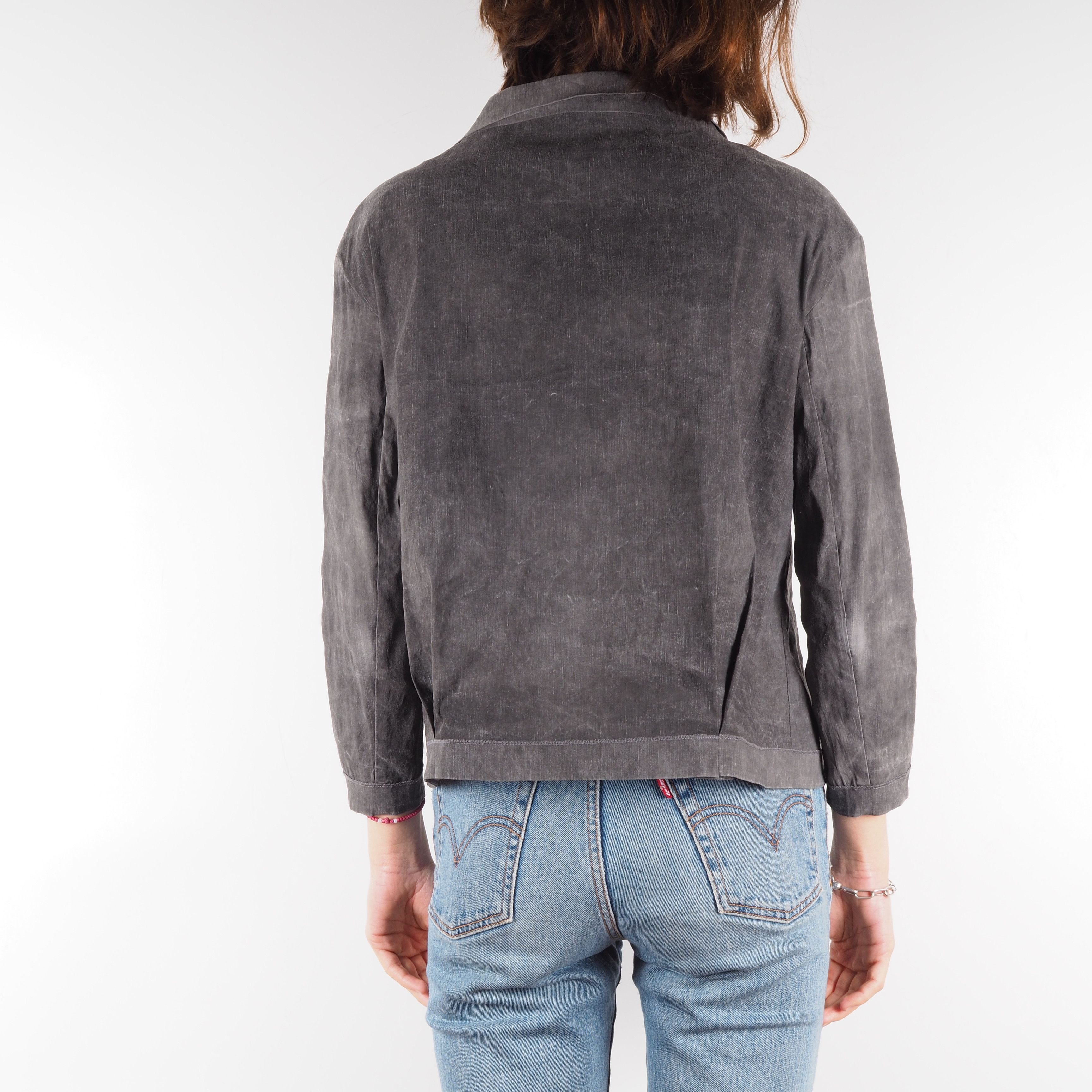 Annette Gortz Annette Gortz Gray Linen Short Zip Lightweight Jacket Size XS / US 0-2 / IT 36-38 - 2 Thumbnail