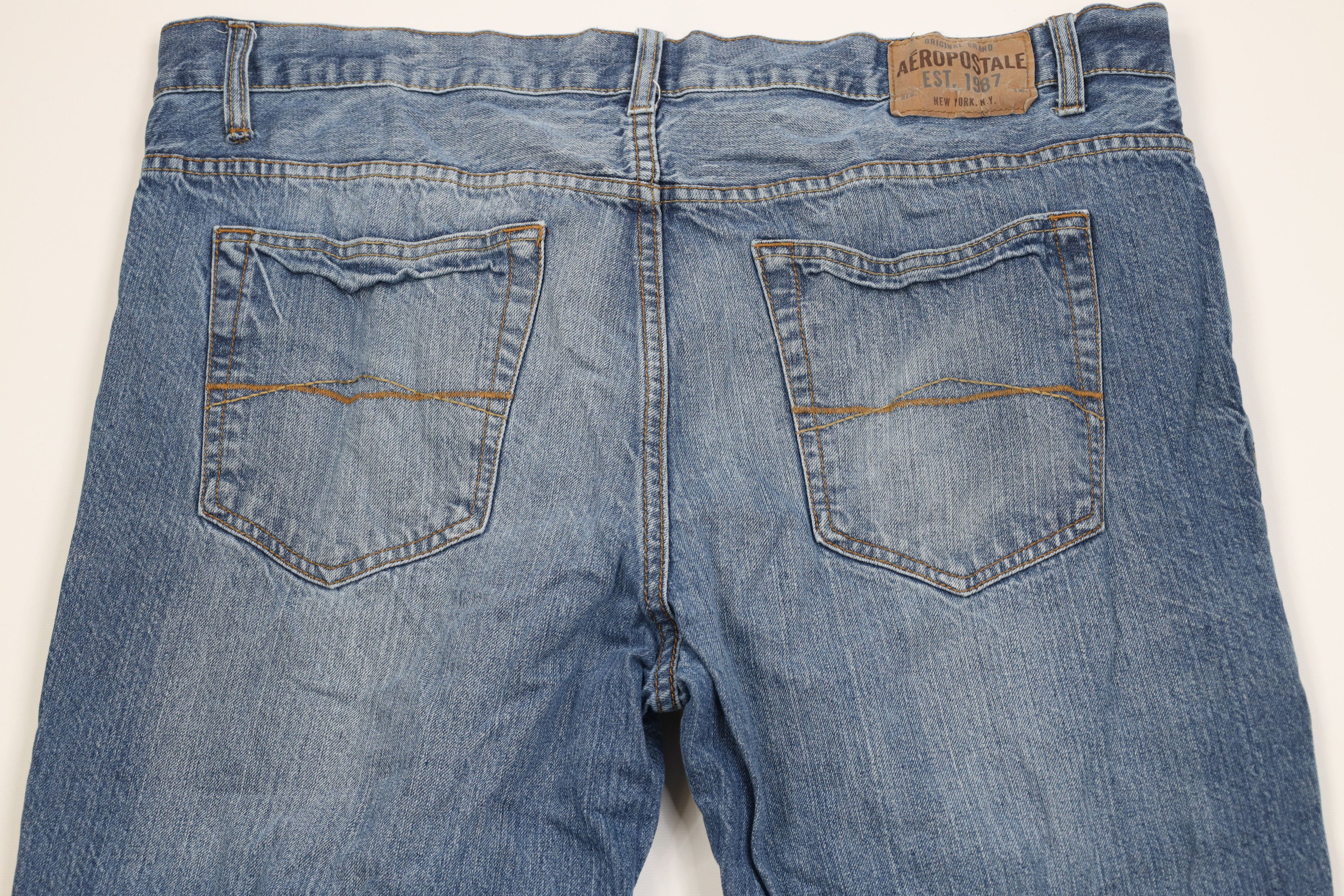 Aeropostale Vintage Y2K Aeropostale Essex Straight Wide Leg Jeans Blue Size US 38 / EU 54 - 11 Thumbnail