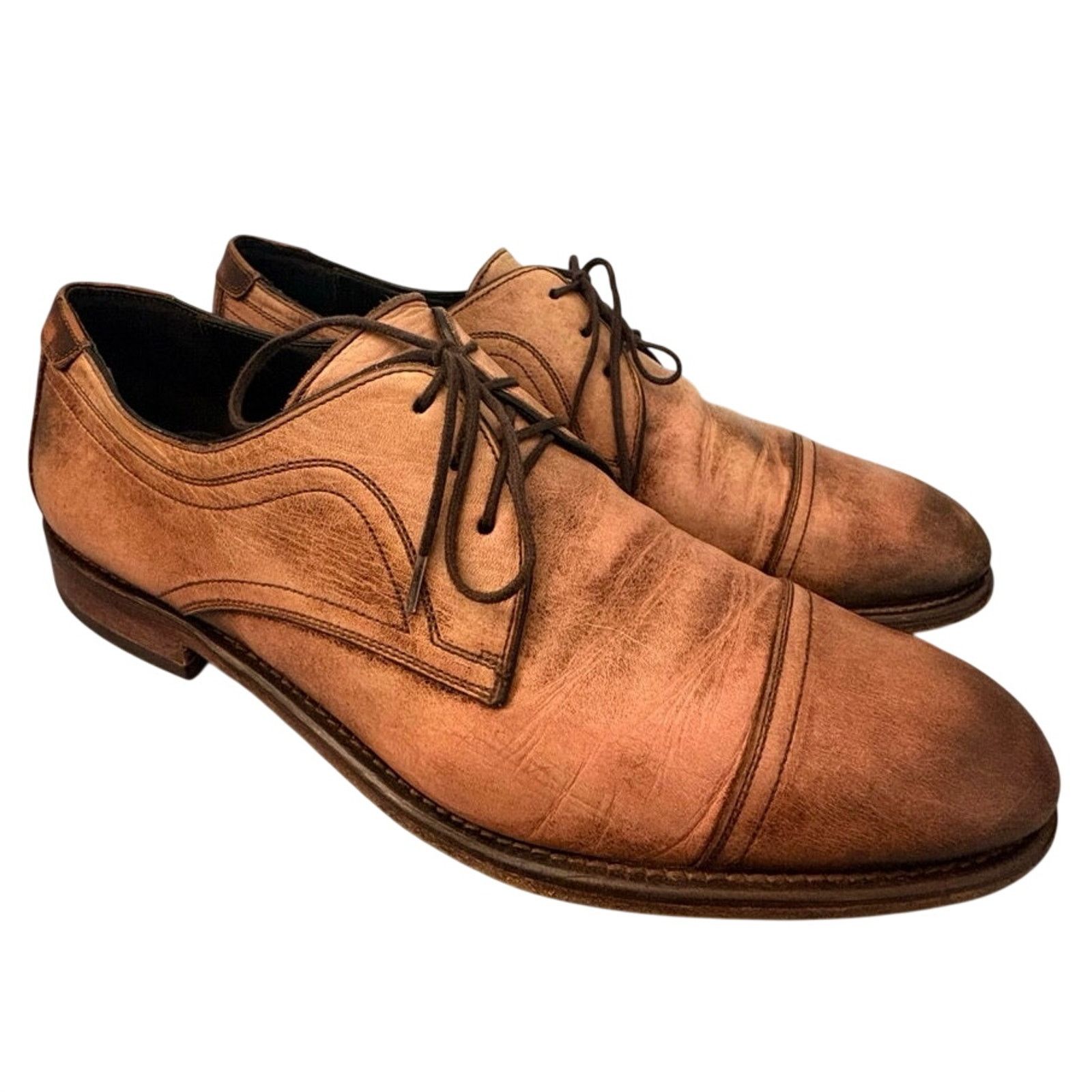 Johnston & Murphy Johnston and Murphy Lught Brown Burnished Oxford. Shoe 11.5 Size US 11.5 / EU 44-45 - 1 Thumbnail