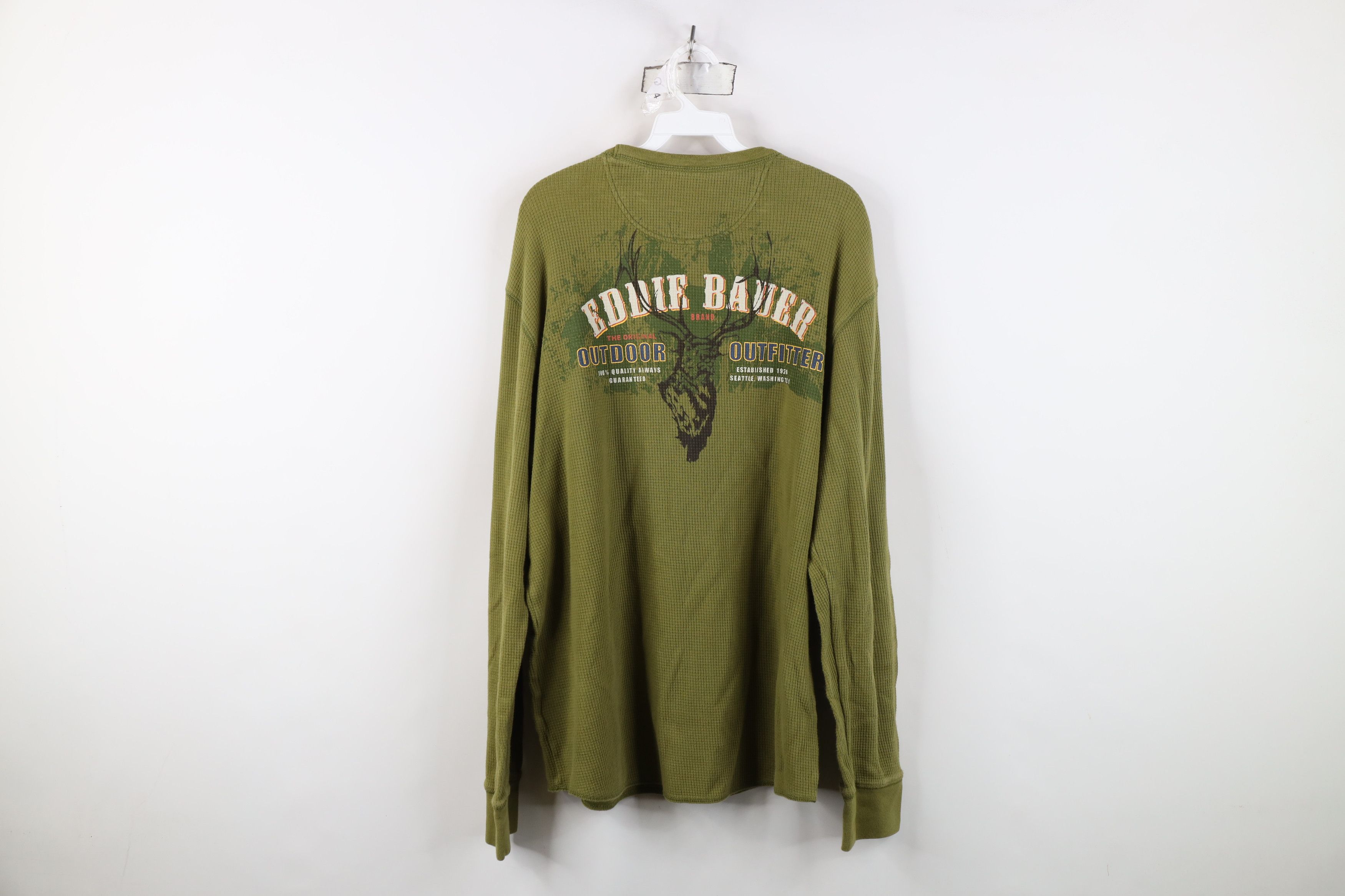 Eddie Bauer Vintage Eddie Bauer Thermal Waffle Knit T-Shirt Green Size US L / EU 52-54 / 3 - 12 Thumbnail