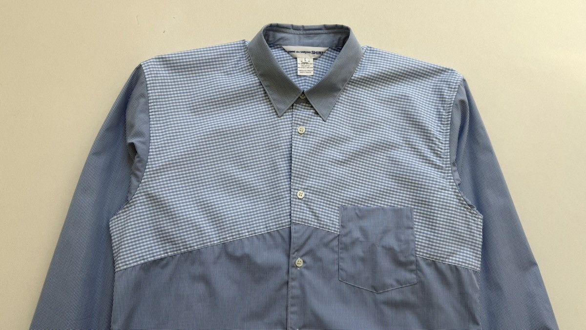 Comme des Garcons Blue/White Patch Work Check Gingham Shirt Size US M / EU 48-50 / 2 - 4 Thumbnail