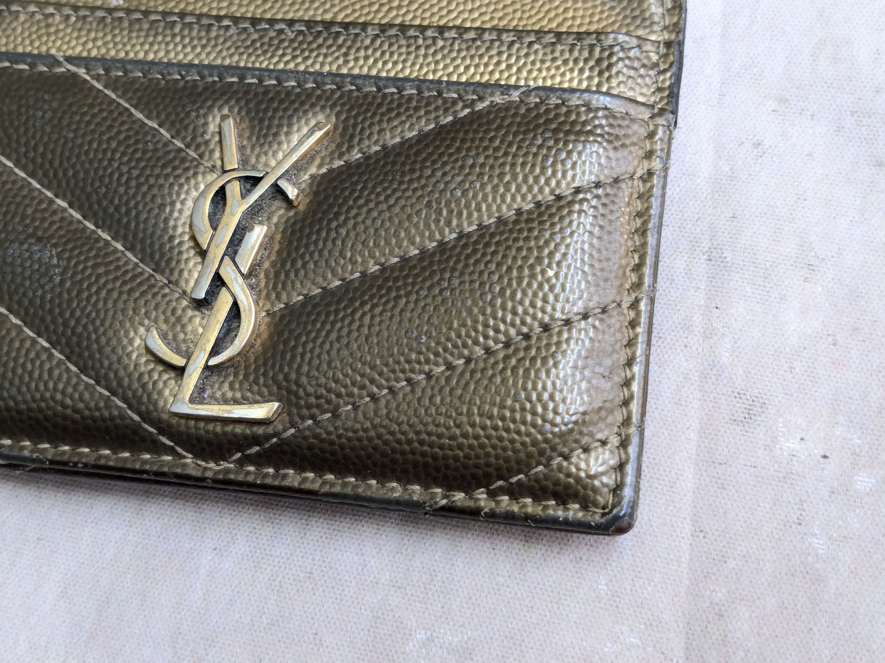 Saint Laurent Paris Saint Laurent Paris Cardholder Wallet Gold Wallet Size ONE SIZE - 5 Thumbnail