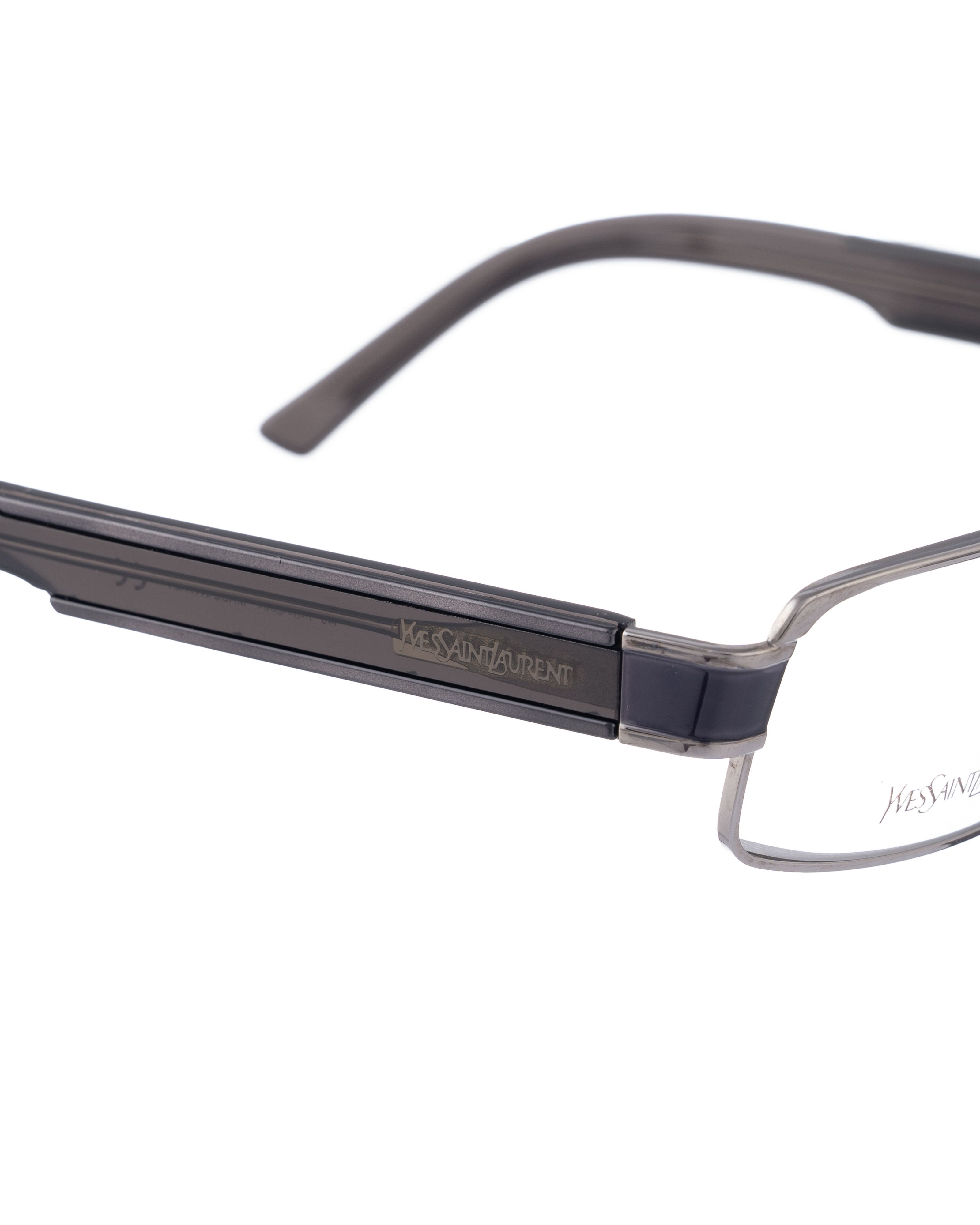 Yves Saint Laurent Yves Saint Laurent 00s Dark Silver Chrome Glasses with Logo Size ONE SIZE - 3 Thumbnail