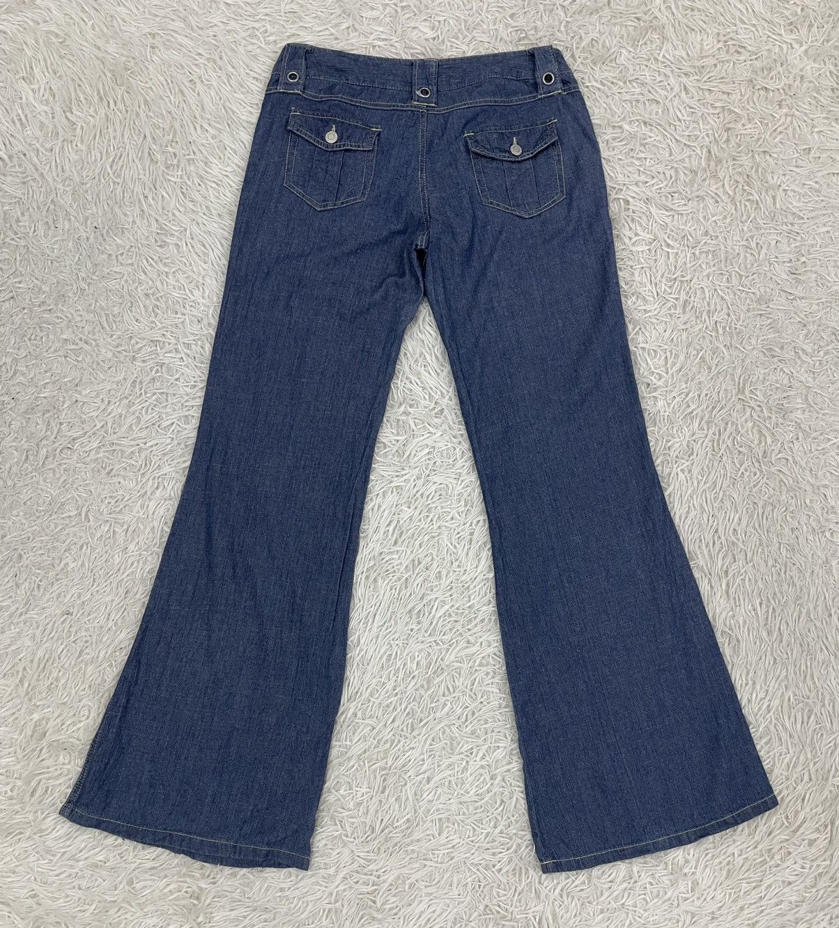 Japanese Brand Flare Jeans Pant Cargo Pockets Size 31" - 2 Thumbnail