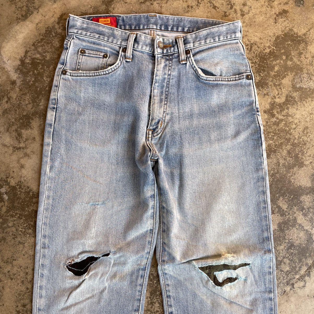 Edwin 🔥Vintage Edwin 643 Stoned Washed Ripped Distress Denim Jeans Size US 29 - 2 Thumbnail