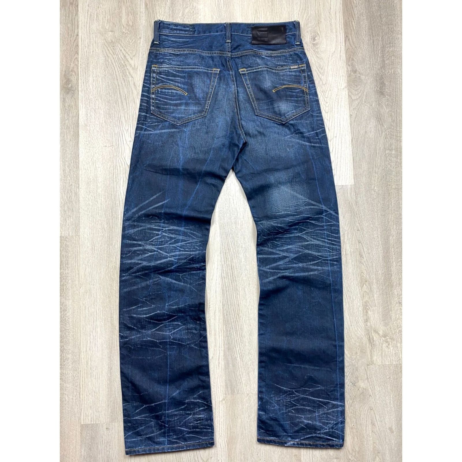 G-Star G-Star RAW 3301 Vintage Mens Jeans Denim Pants Size 30 Blue Cotton Regular Straight Pockets 34in Inseam Mens Size US 30 / EU 46 - 6 Thumbnail
