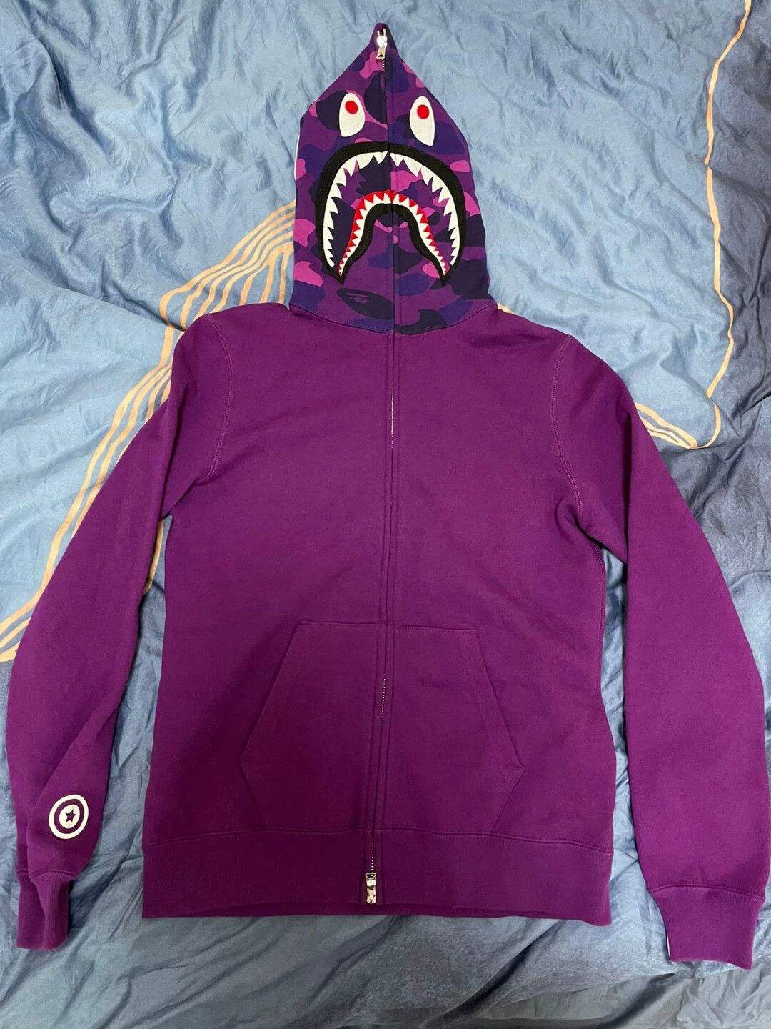 Bape BAPE Purple Shark Hoodie Women's S (Fit Small) New with Tags Size US S / EU 44-46 / 1 - 1 Thumbnail