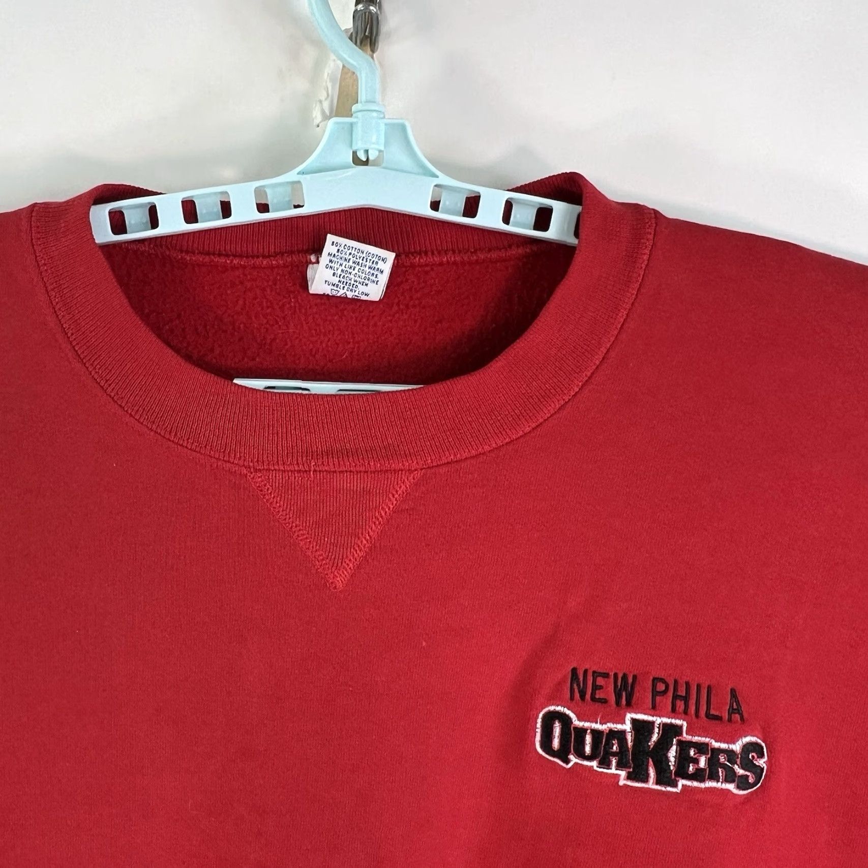 Vintage VINTAGE Russell Sweatshirt Mens 2XL Red USA Phila Quakers Graphic Print Pullover Crew Neck Jersey Cotton Polyester All Seasons Football Gym & Training Size US XXL / EU 58 / 5 - 4 Thumbnail