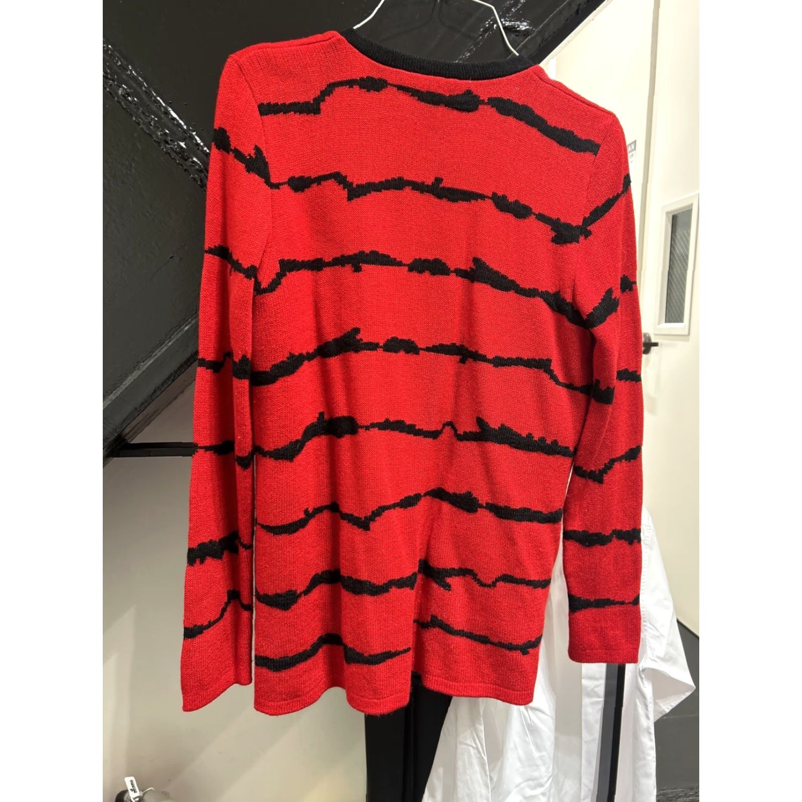 Vintage San Remo Womens Cardigan LARGE Red Zebra Buttons Size L / US 10 / IT 46 - 7 Thumbnail