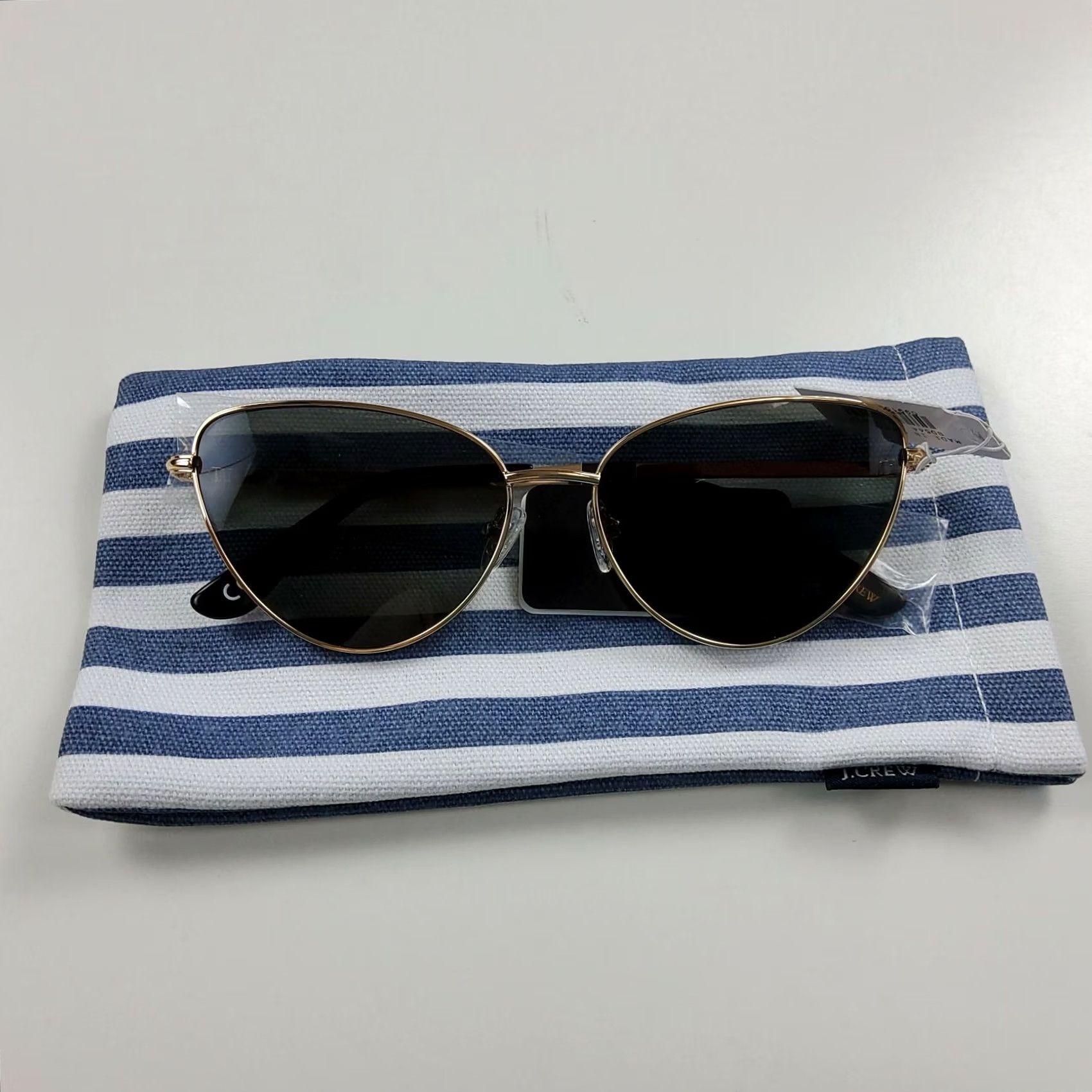 J.Crew J.CREW Apollo Cat's Eye Wire Sunglasses Gold Forest with Pouch Case Sunglasses Women UV Protection Cat Eye Beach 2020s Size ONE SIZE - 2 Thumbnail