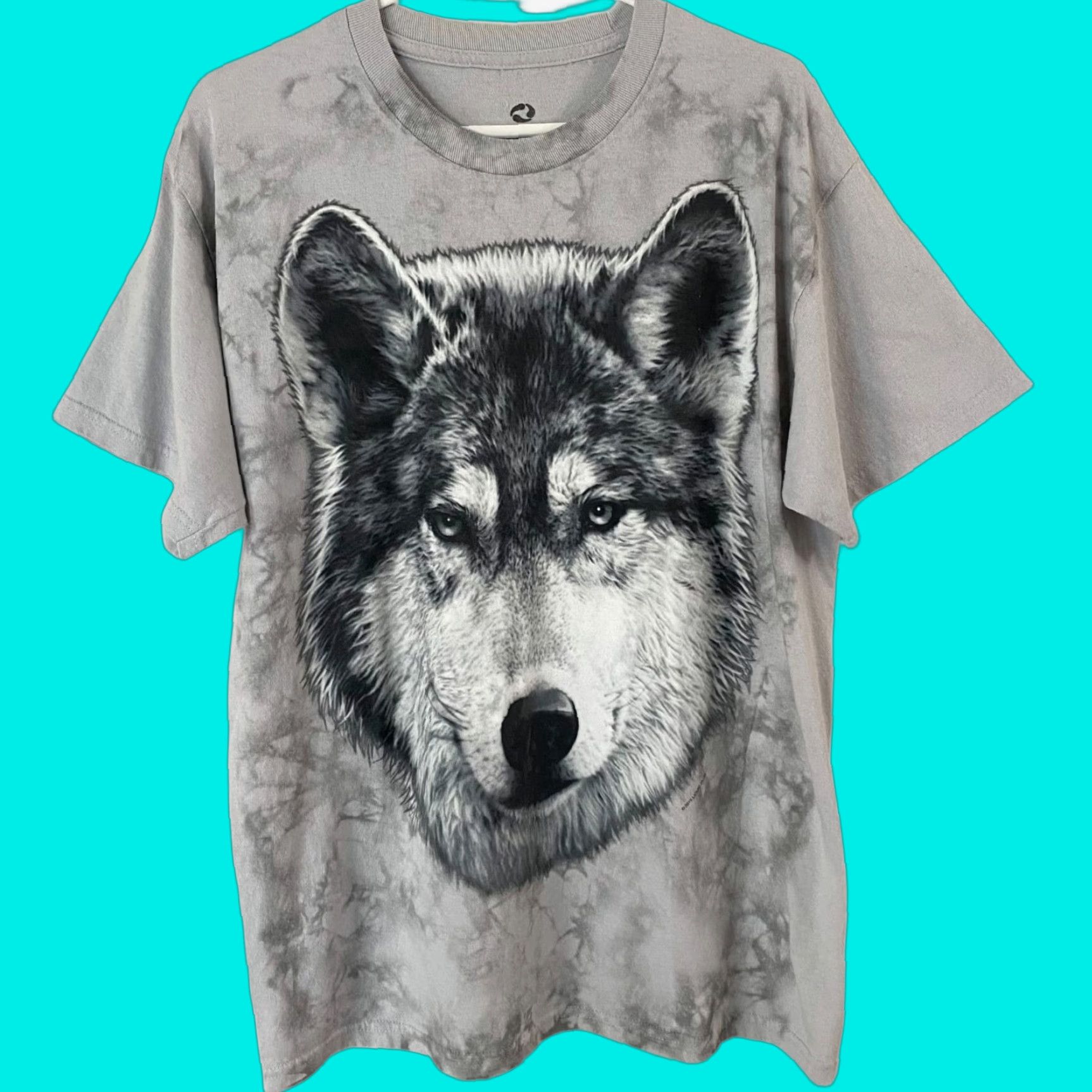 Liquid Blue VINTAGE Liquid Blue Wolf Tie Dye T-Shirt Mens L Gray Short Sleeve Crew Neck Graphic Tee Animals Nature 90s Mens Size US L / EU 52-54 / 3 - 1 Thumbnail