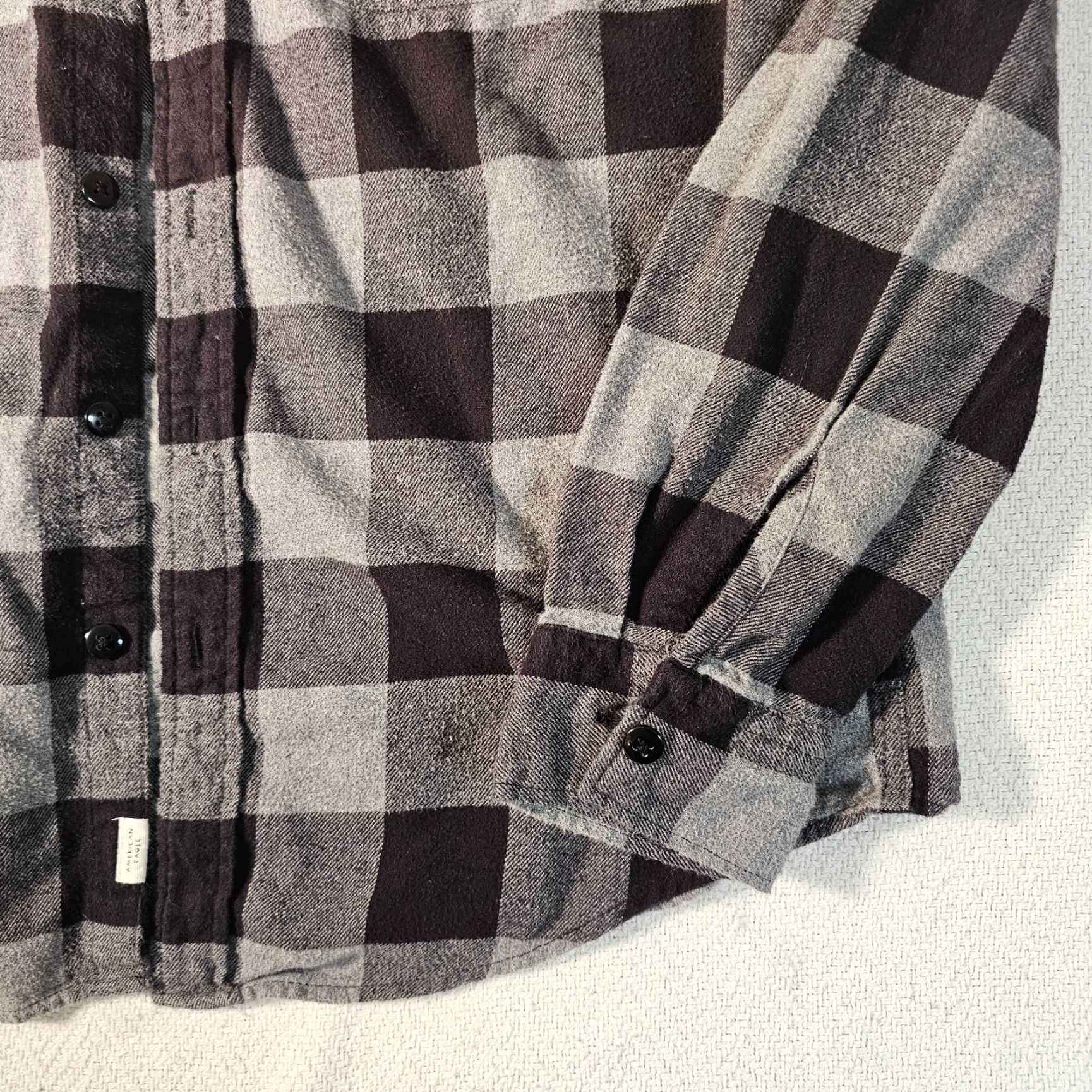 Vintage American Eagle Flannel Shirt Men's Large Black Check Long Sleeves Button-Up Size US L / EU 52-54 / 3 - 5 Thumbnail