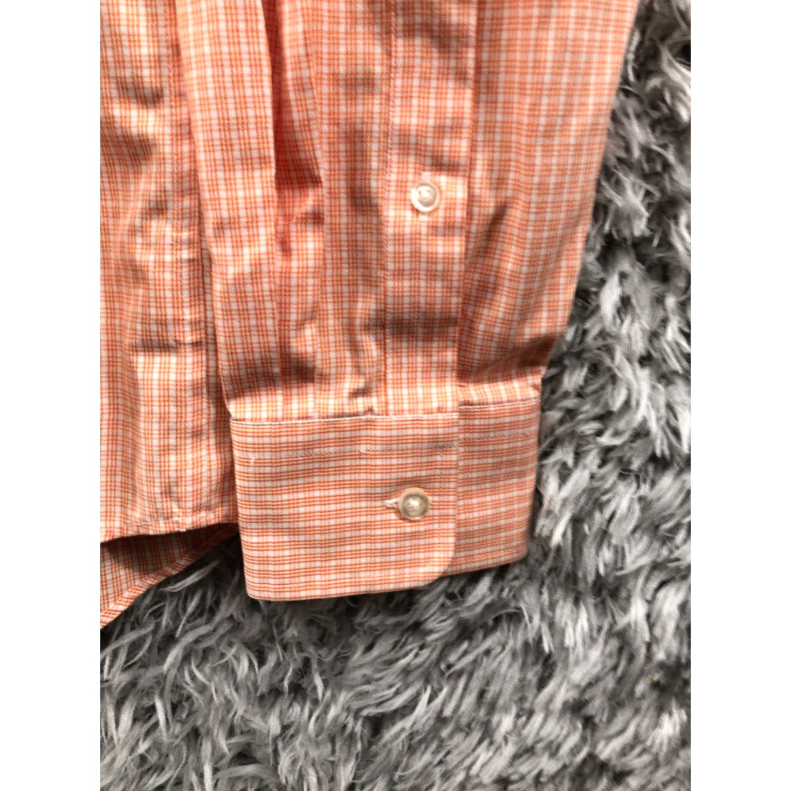 Lands' End Lands' End Shirt Mens 15.5 Orange Plaid Button-Down Long Sleeve Collar Vintage No Size US L / EU 52-54 / 3 - 3 Thumbnail