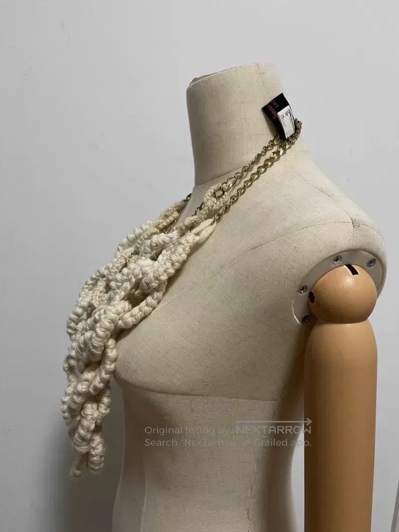 Comme des Garcons Comme Des Garcons knit three-layer necklace with chain det Size ONE SIZE - 3 Thumbnail