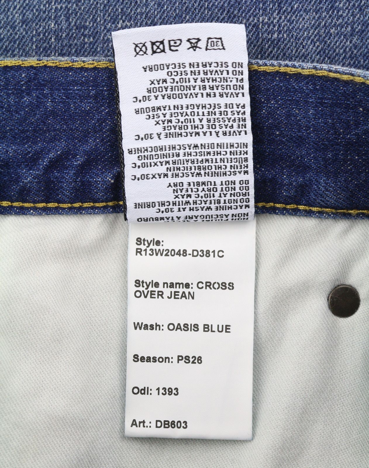 R13 CROSS OVER 27 Oasis Blue Distress 88283 Size 27" / US 4 / IT 40 - 11 Thumbnail