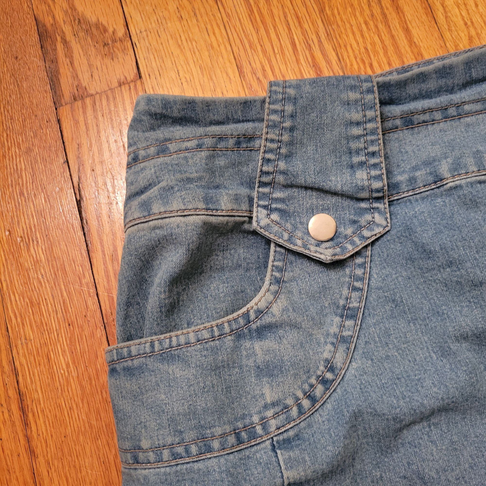 Other Lisa Dee 22 Blue Jean Denim Long Skirt Back Slit Yellowstone Size 40" / US 18 - 2 Thumbnail