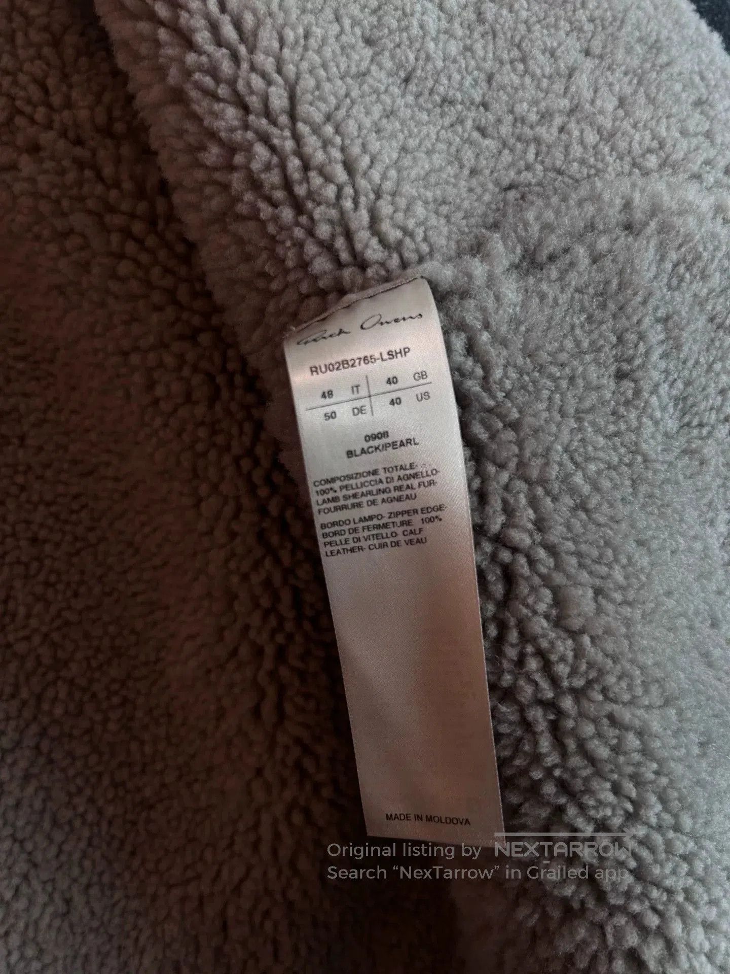 Rick Owens Rick Owens Shearling Jacket in Black Pearl. Size US M / EU 48-50 / 2 - 4 Thumbnail